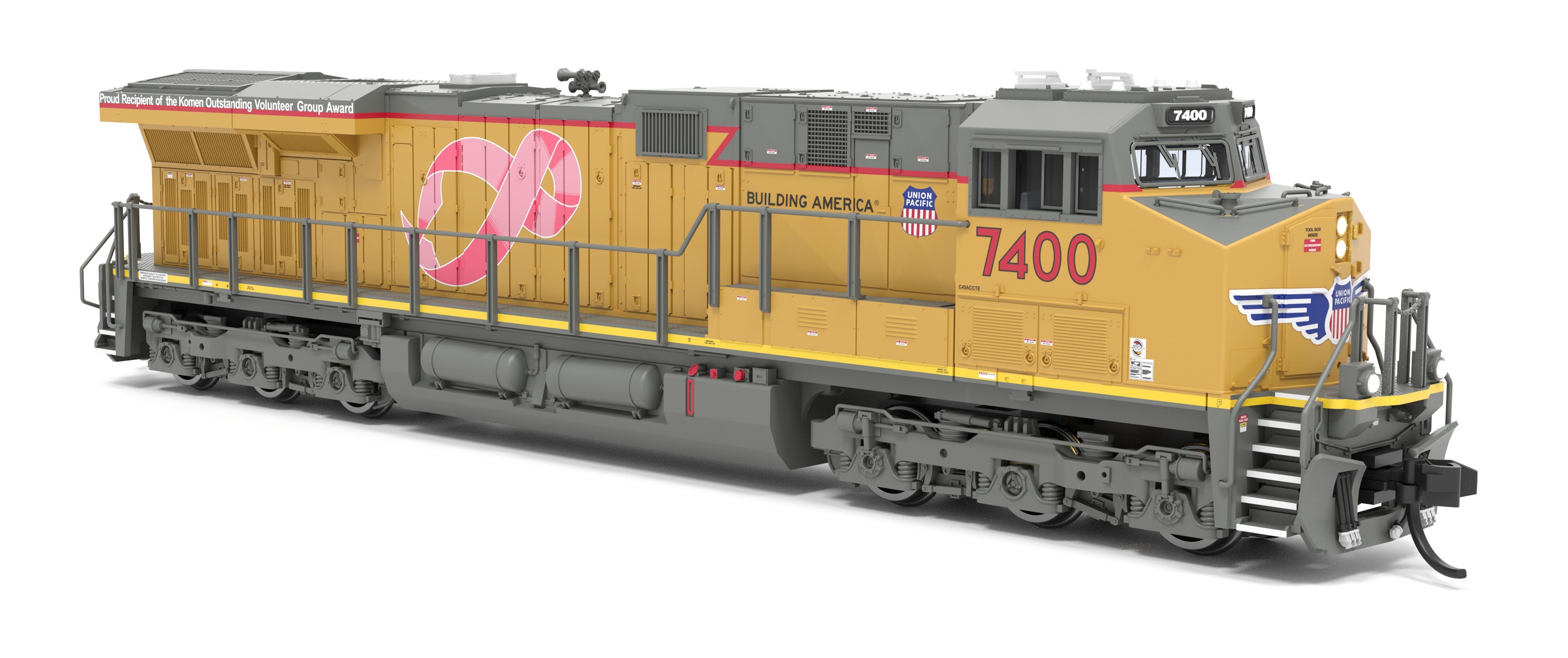 9454 GE ES44AC, UP 7400, Pink Ribbon Scheme, Paragon4 Sound/DC/DCC, N CLUB PRICE $149.99