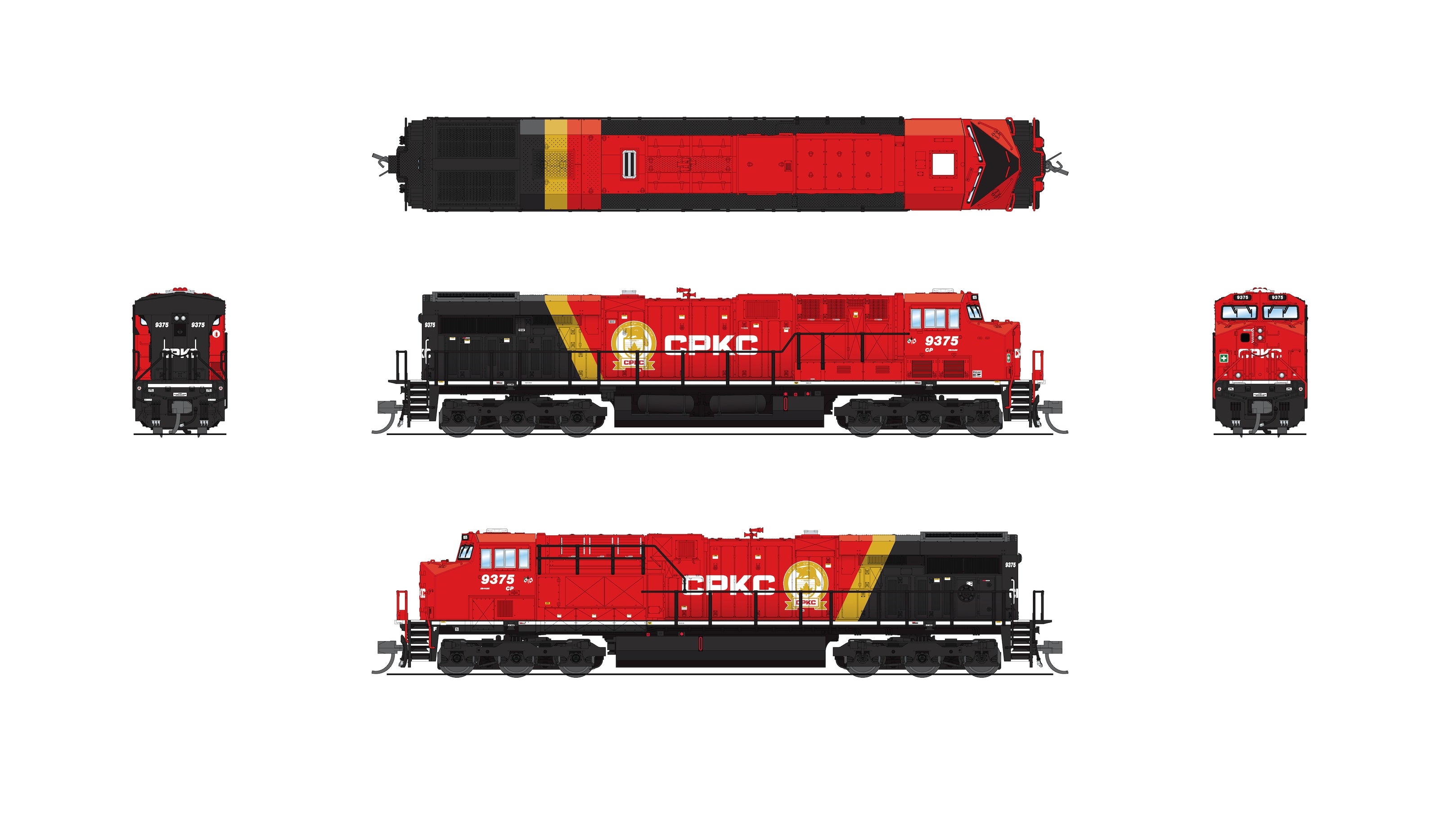 9456 GE ES44AC, CPKC 9375, Golden Beaver Scheme, No-Sound / DCC-Ready, N CLUB PRICE $99.99
