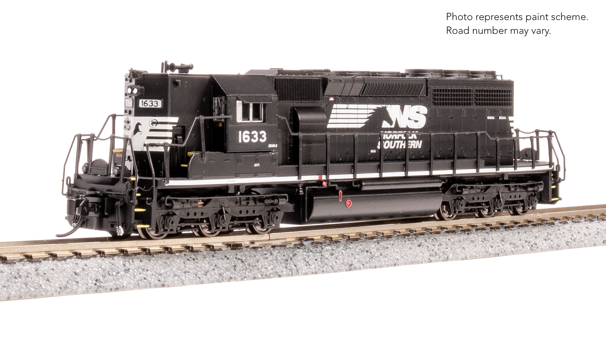 9468 EMD SD40-2, NS 1633, Black/White w/ High Hood, Paragon4 Sound/DC/DCC, N