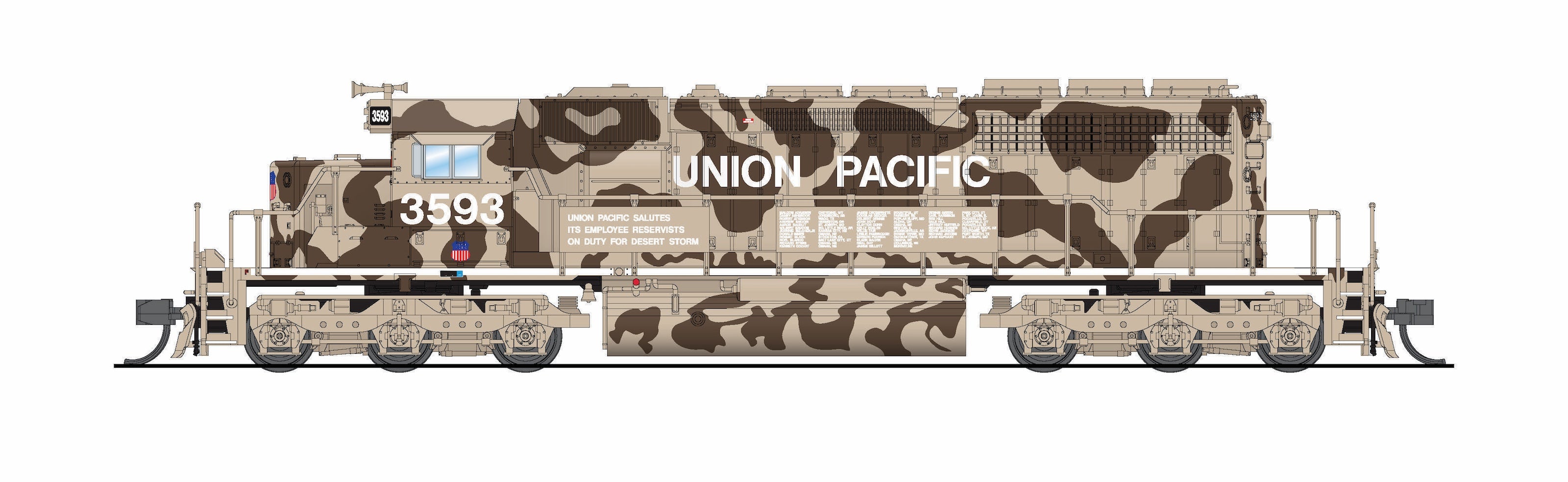 9471 EMD SD40-2, UP 3593, Desert Victory Scheme, Paragon4 Sound/DC/DCC, N