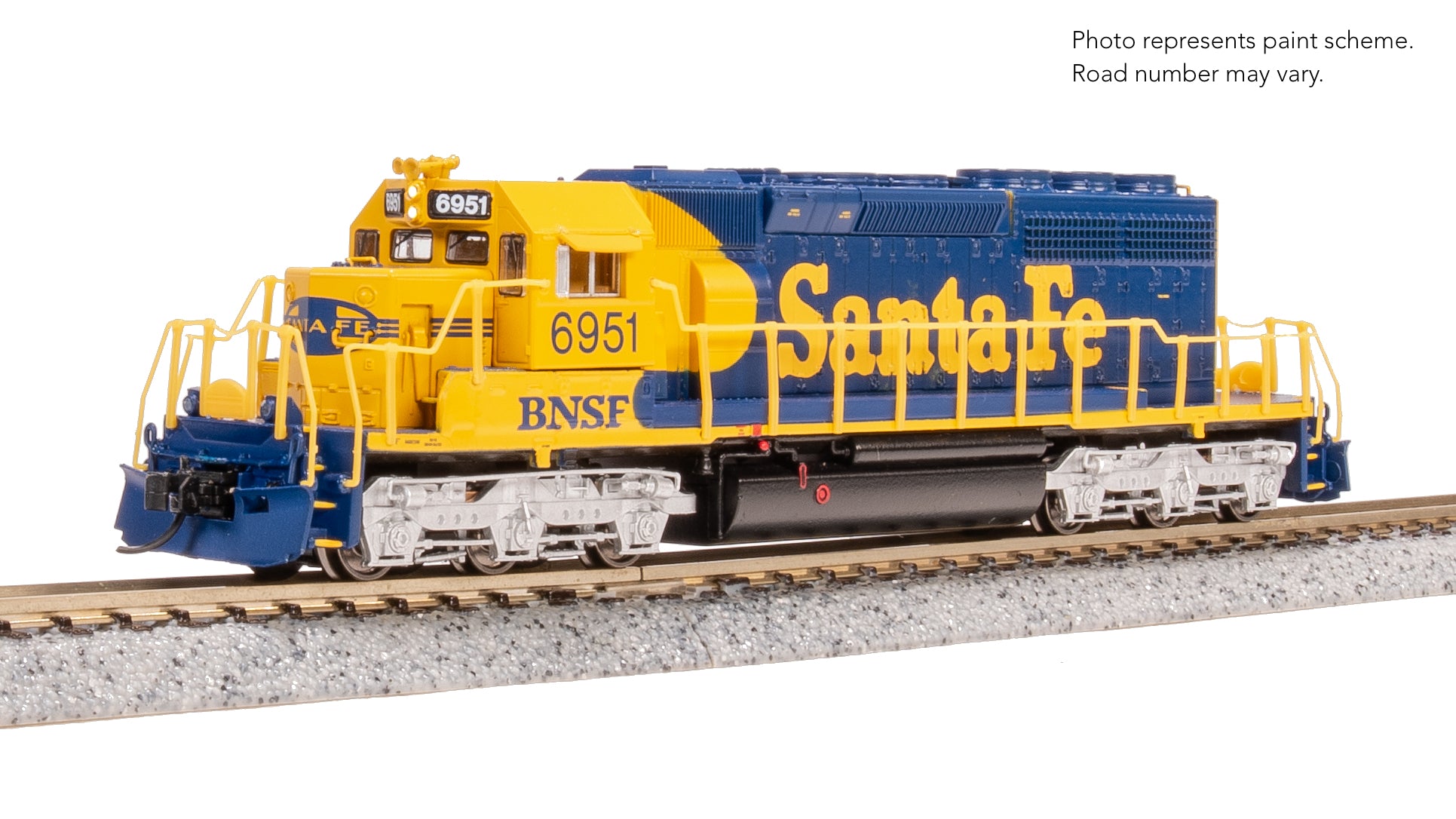 9481 EMD SD40-2, BNSF 6951, ATSF Blue/Yellow w/ Patch, No-Sound / DCC-Ready, N
