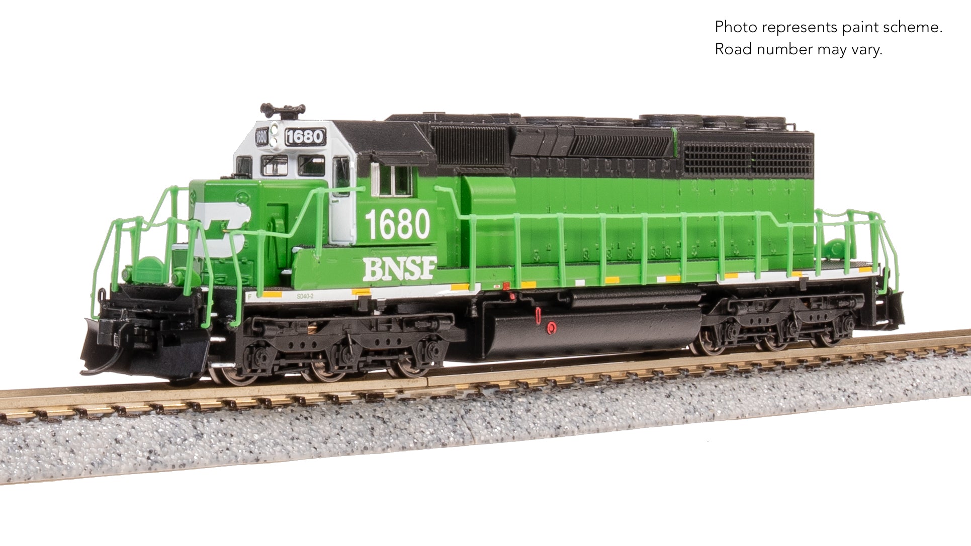9482 EMD SD40-2, BNSF 1680, BN Black/Green/White w/ Patch, No-Sound / DCC-Ready, N
