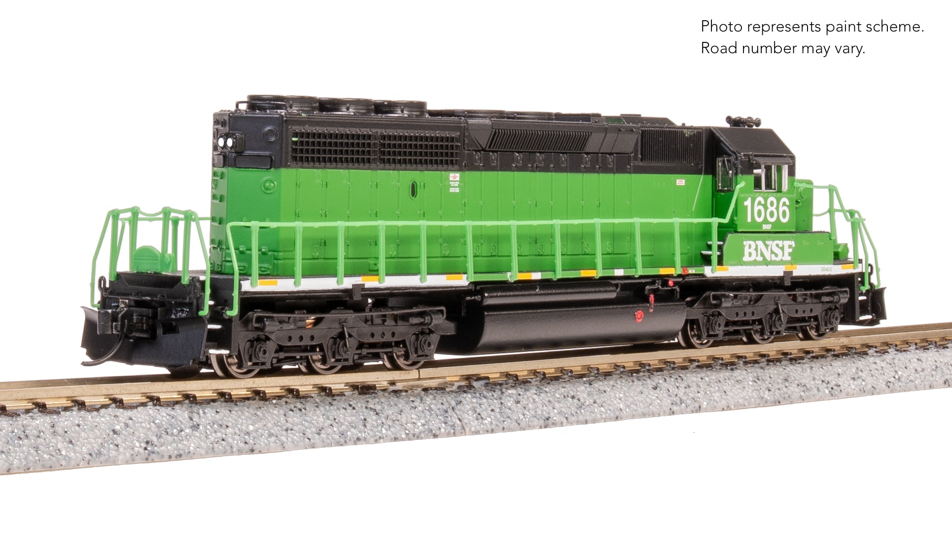 9483 EMD SD40-2, BNSF 1686, BN Black/Green/White w/ Patch, No-Sound / DCC-Ready, N