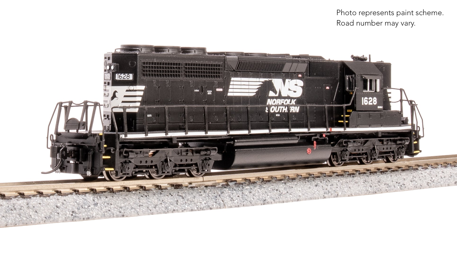 9487 EMD SD40-2, NS 1628, Black/White w/ High Hood, No-Sound / DCC-Ready, N