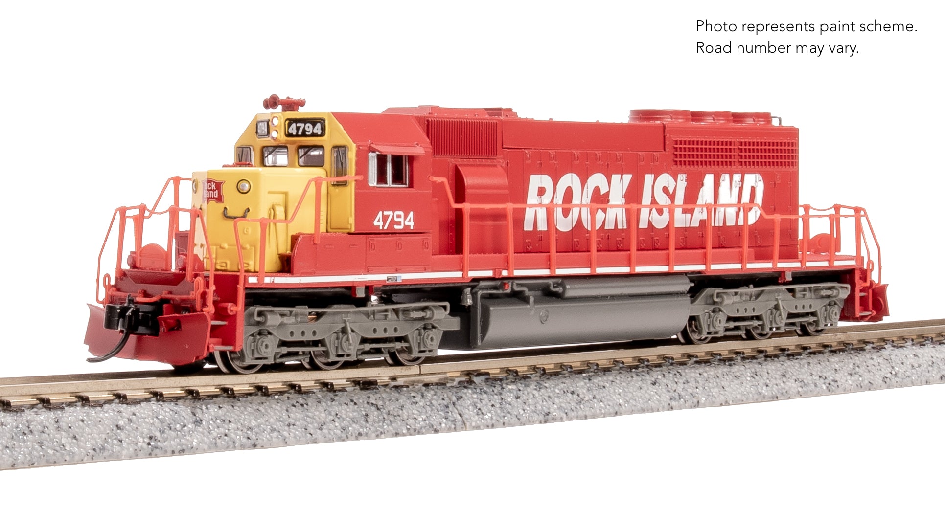 9489 EMD SD40-2, Rock Island 4794, Red & Yellow, No-Sound / DCC-Ready, N