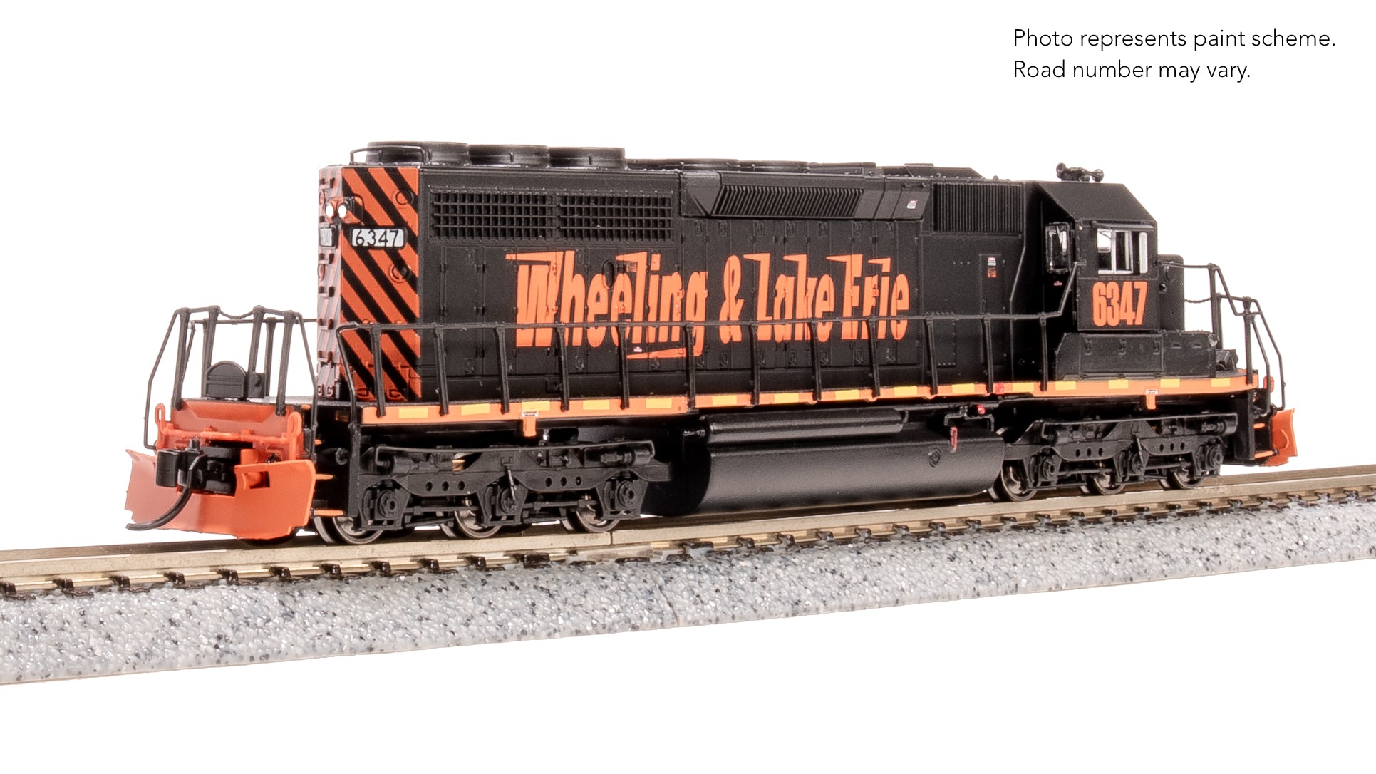 9492 EMD SD40-2, W&LE 6347, Black & Orange, No-Sound / DCC-Ready, N