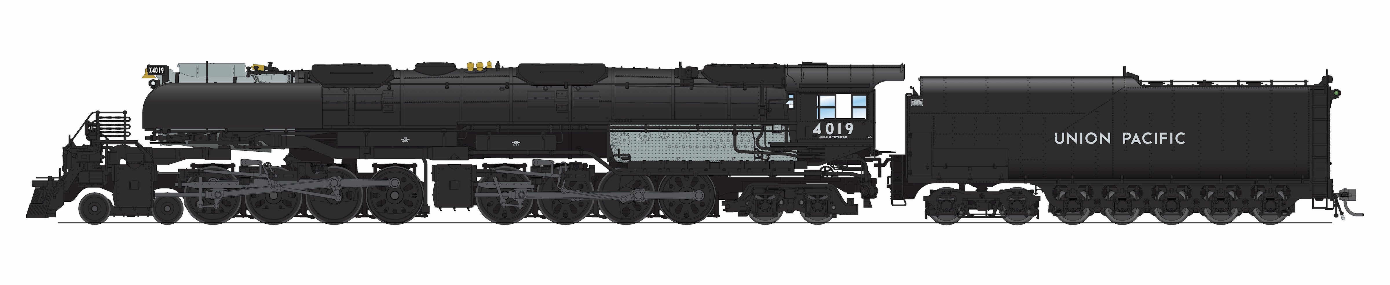 9522 UP Big Boy 4-8-8-4, #4019, w/ Experimental Smoke Deflectors, No-Sound  / DCC-Ready, HO