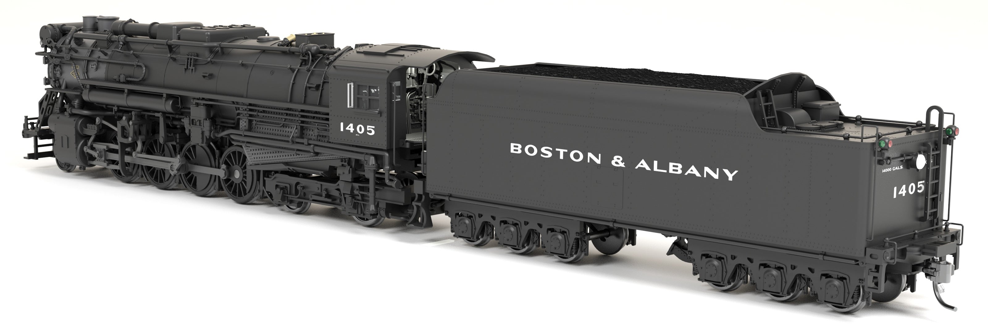 9605 Boston & Albany A1a #1405, Post-1946 Appearance, 6-axle Tender, Block Lettering, No-Sound / DCC-Ready, HO