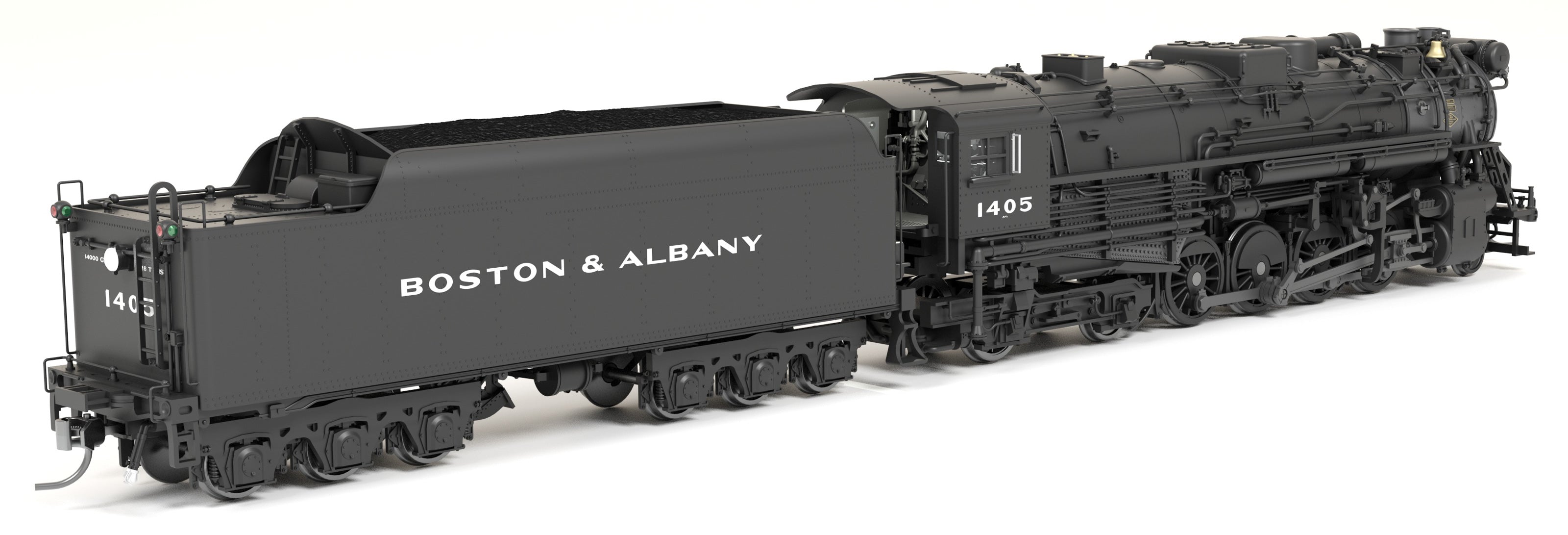 9605 Boston & Albany A1a #1405, Post-1946 Appearance, 6-axle Tender, Block Lettering, No-Sound / DCC-Ready, HO