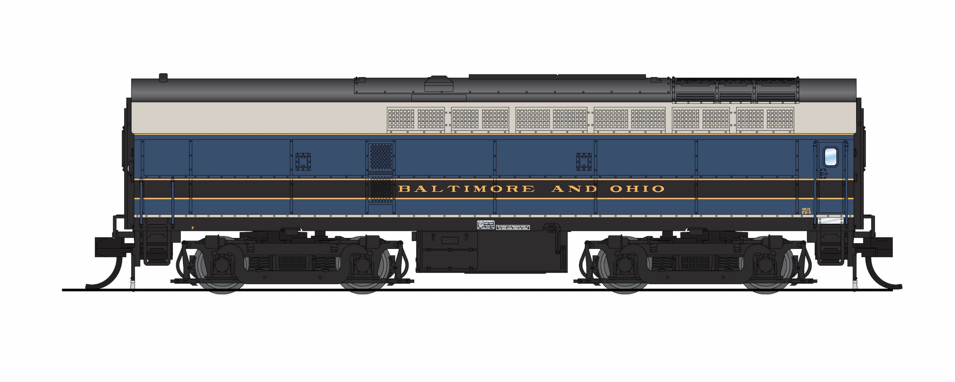 9627 B&O Sharknose, RF-16 A/B set, 851A/851X, As-Delivered, A-unit Paragon4 Sound/DC/DCC, Unpowered B, N