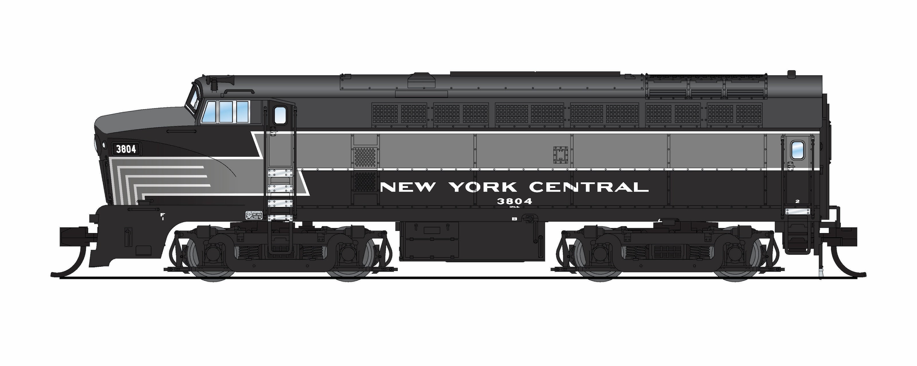 9633 NYC Sharknose, RF-16 A/B set, 3804/3706, Lightning Stripe, A-unit Paragon4 Sound/DC/DCC, Unpowered B-unit, N