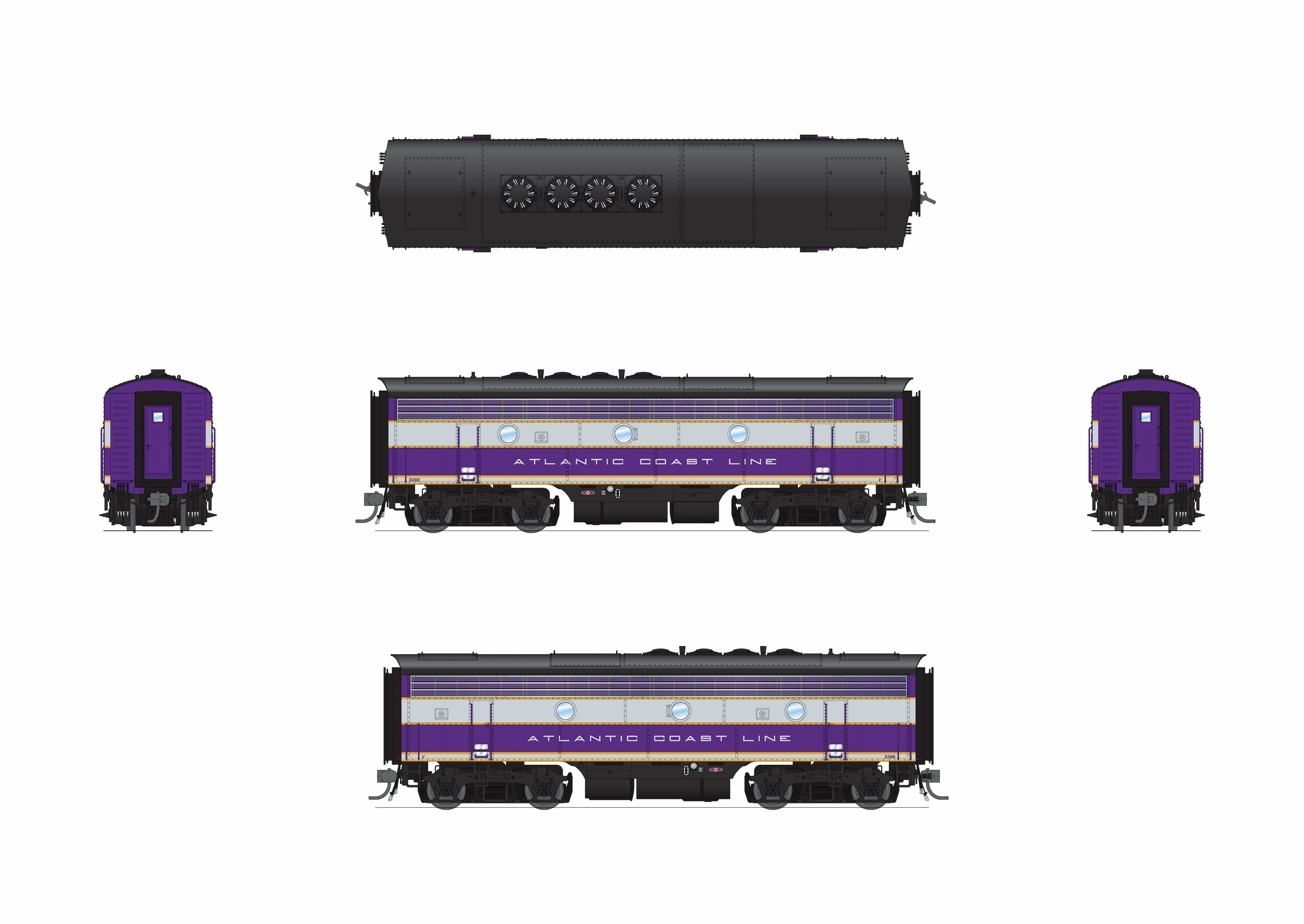 REFURBISHED R9653 EMD F3B, ACL 343B, Purple & Silver, Paragon4 Sound/DC/DCC, HO