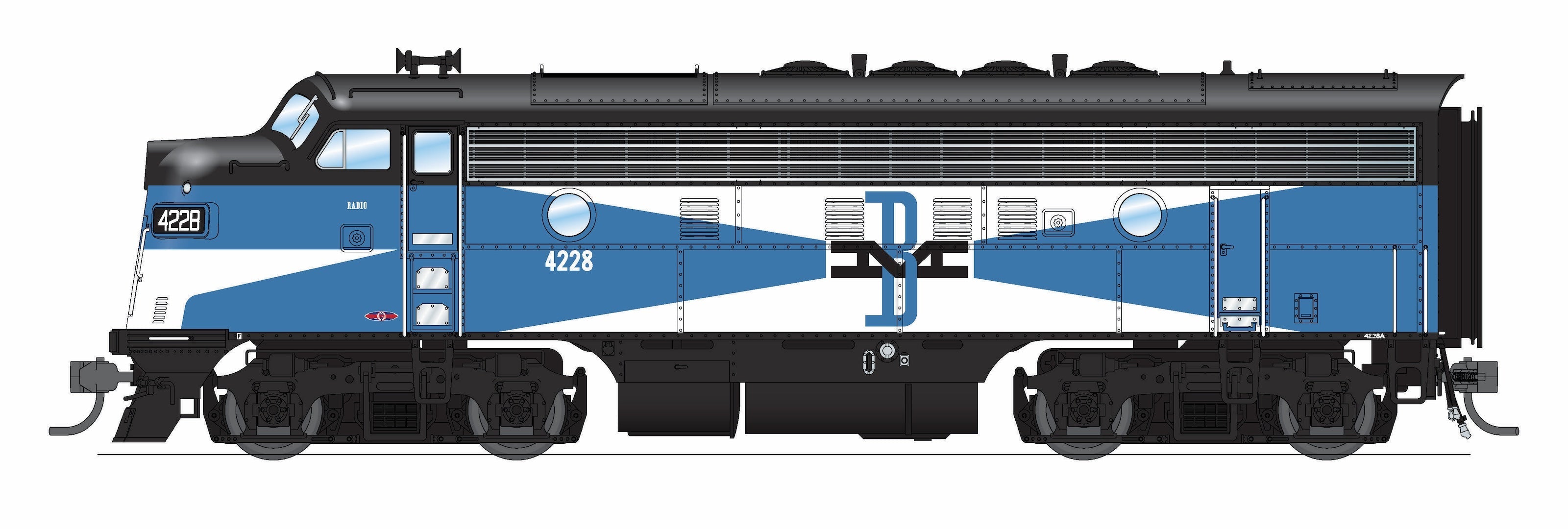 REFURBISHED R9656 EMD F3A, B&M 4228A, Blue McGinnis, Paragon4 Sound/DC/DCC, HO