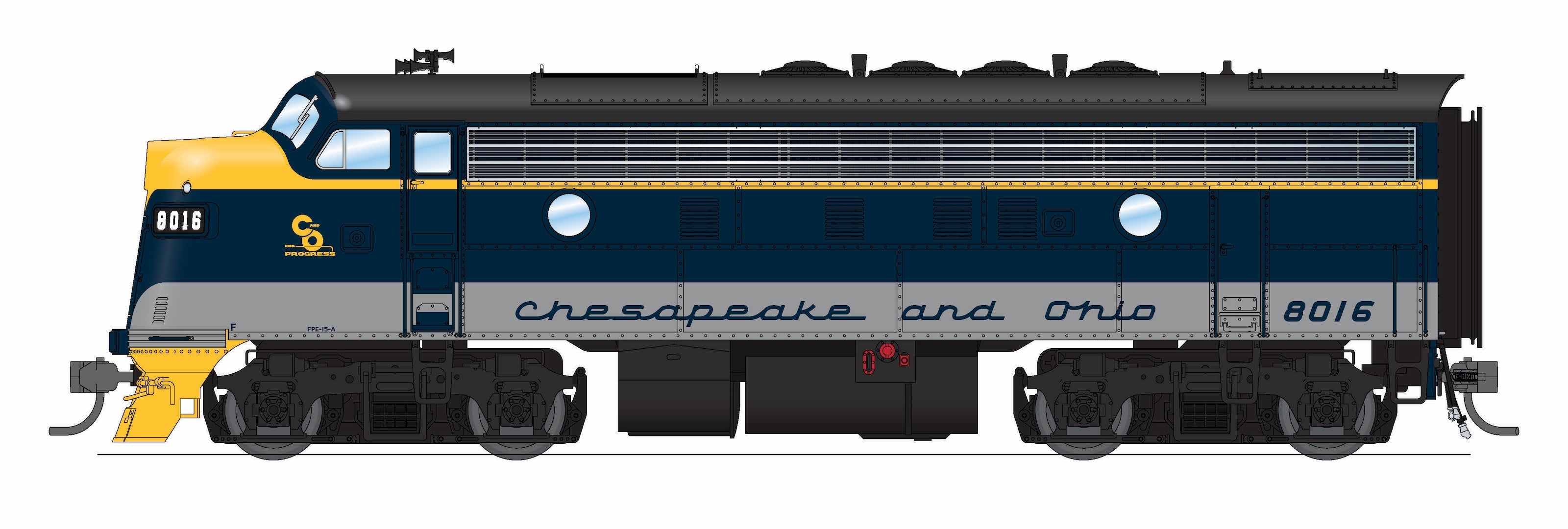 REFURBISHED R9660 EMD F3A, C&O 8016, Restored Blue/Gray/Yellow for SBVR, Paragon4 Sound/DC/DCC, HO