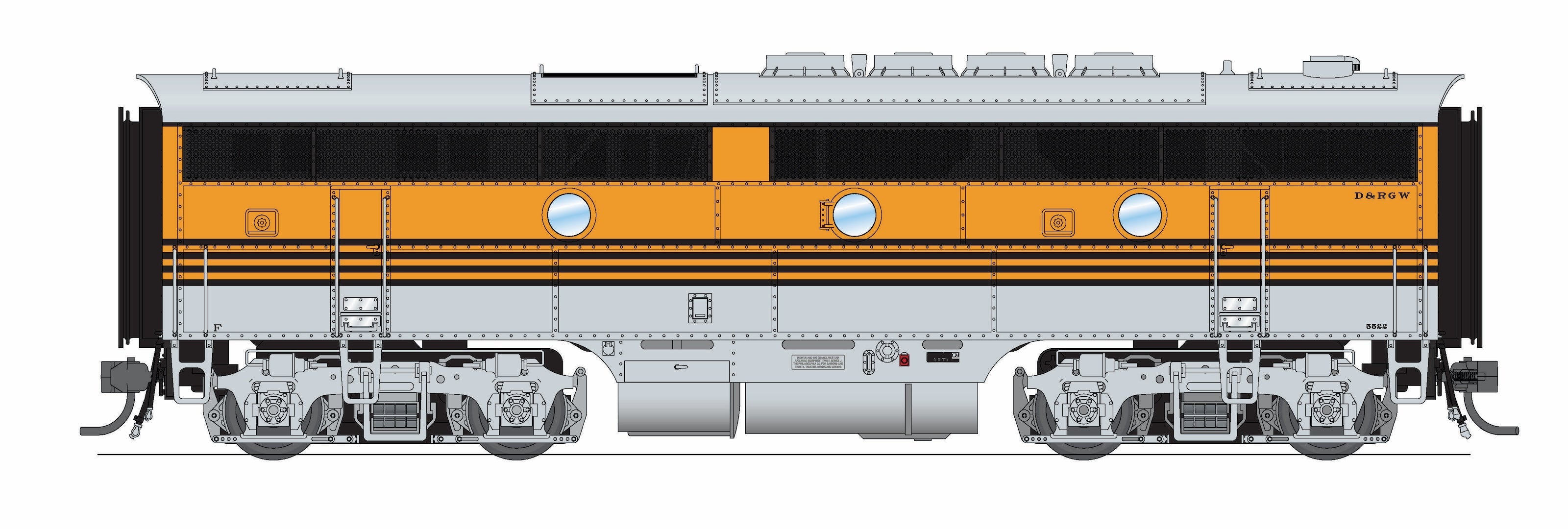 REFURBISHED R9669 EMD F3B, DRGW 5523, "Prospector Scheme", Paragon4 Sound/DC/DCC, HO