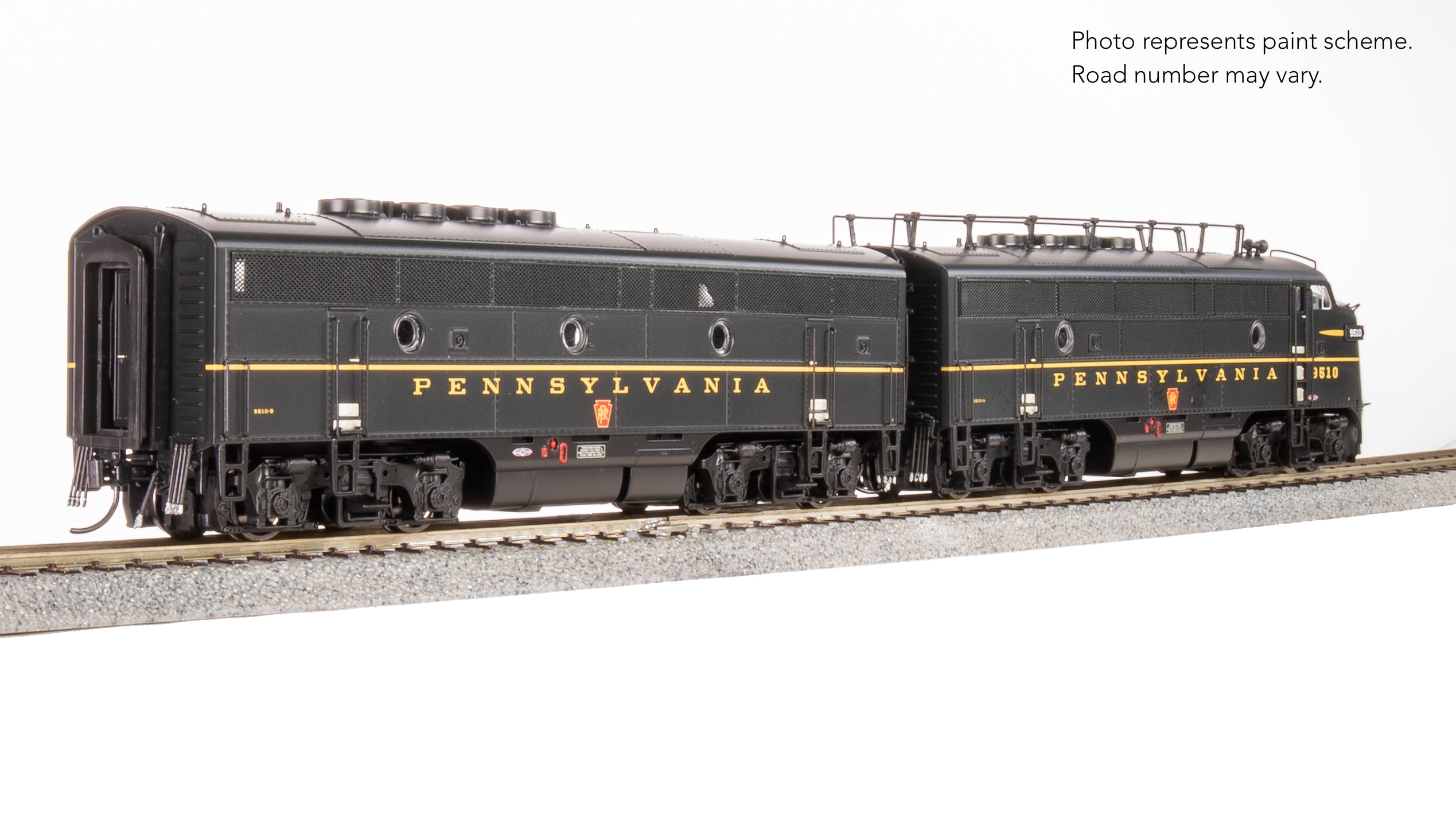 9672 EMD F3 A/B, PRR 9510A/9510B, DGLE Single Stripe, A-unit Paragon4 Sound/DC/DCC, Unpowered B, HO