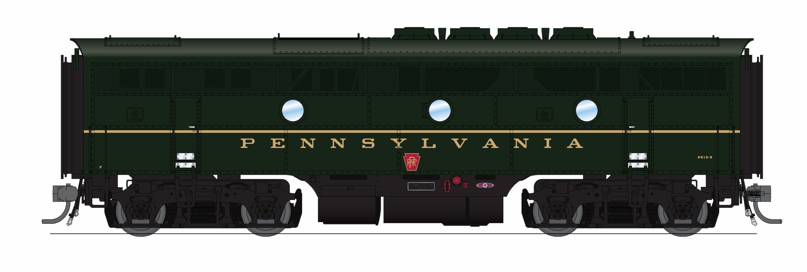 REFURBISHED R9672 EMD F3 A/B, PRR 9510A/9510B, DGLE Single Stripe, A-unit Paragon4 Sound/DC/DCC, Unpowered B, HO