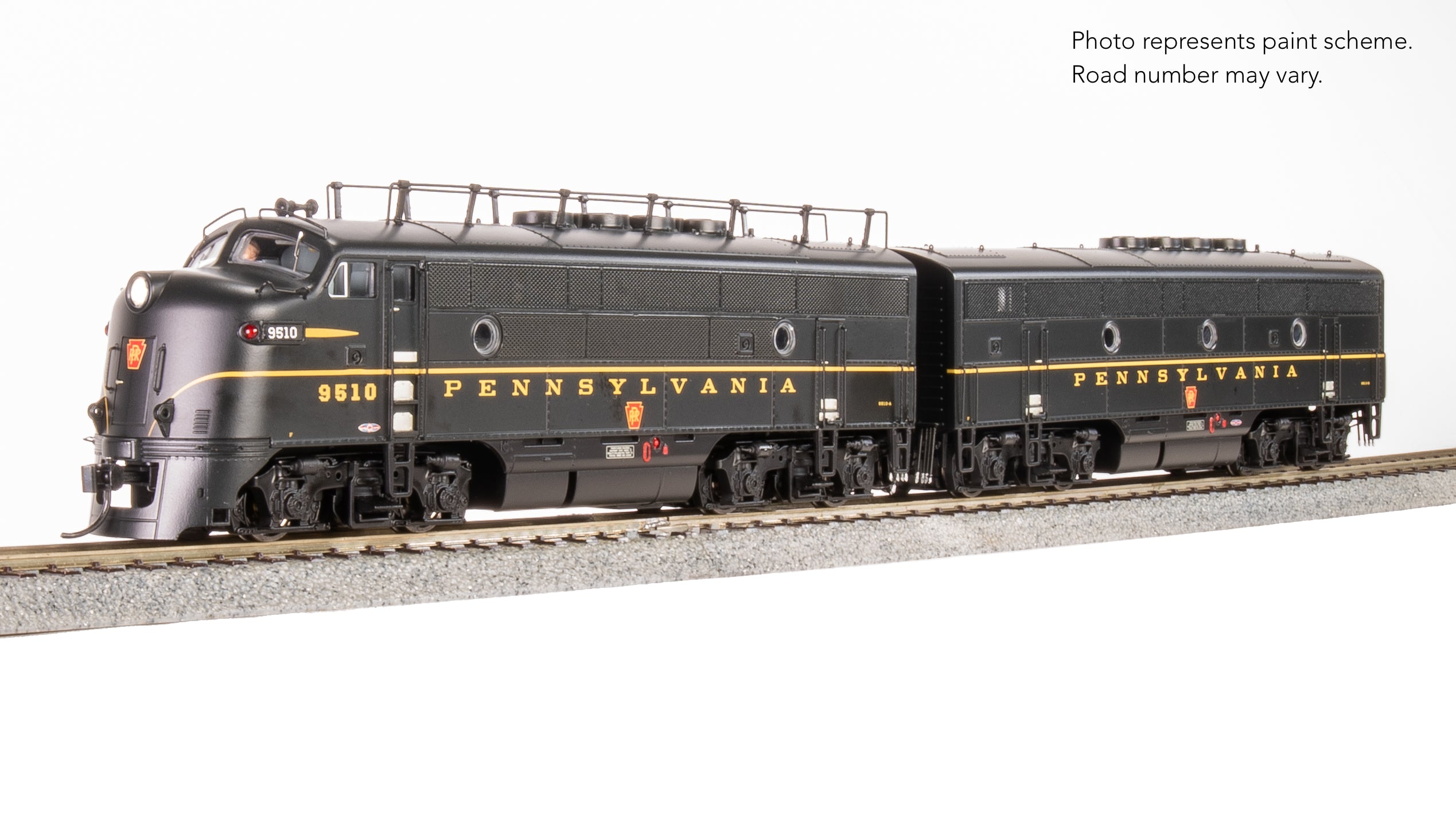 9673 EMD F3 A/B, PRR 9510A/9510B, DGLE Single Stripe, A-unit No-Sound / DCC-Ready, Unpowered B, HO