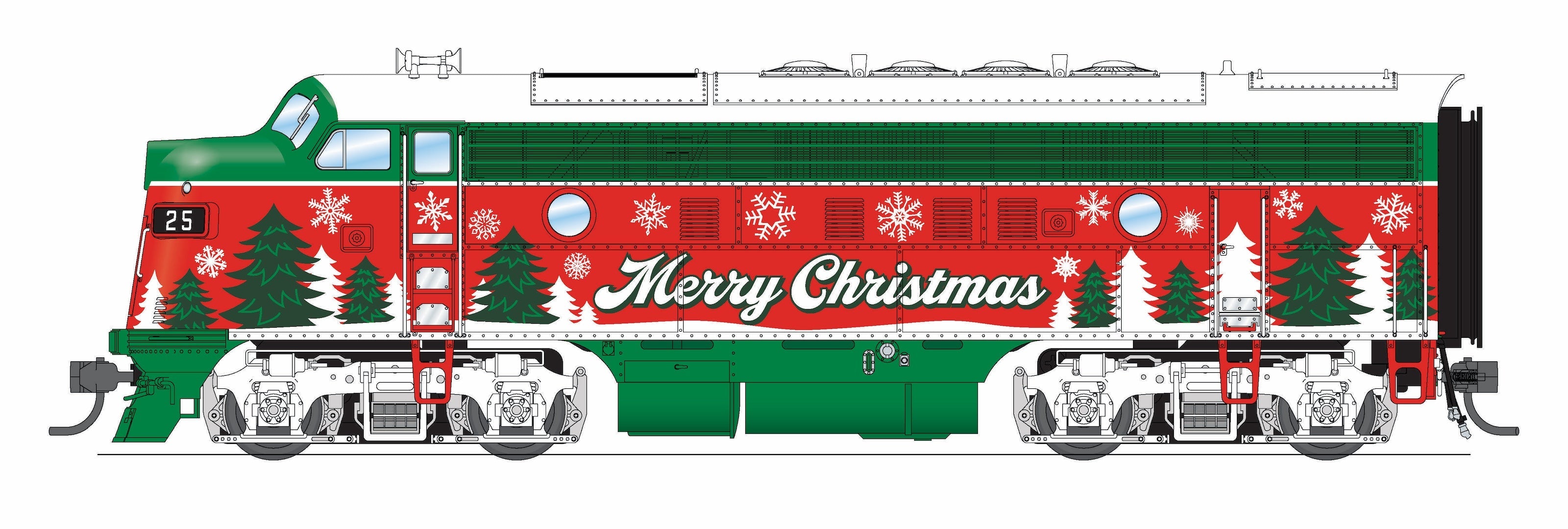 REFURBISHED R9678 EMD F3A, Santa Express #25, Paragon4 Sound/DC/DCC, HO (Trainworld Exclusive)
