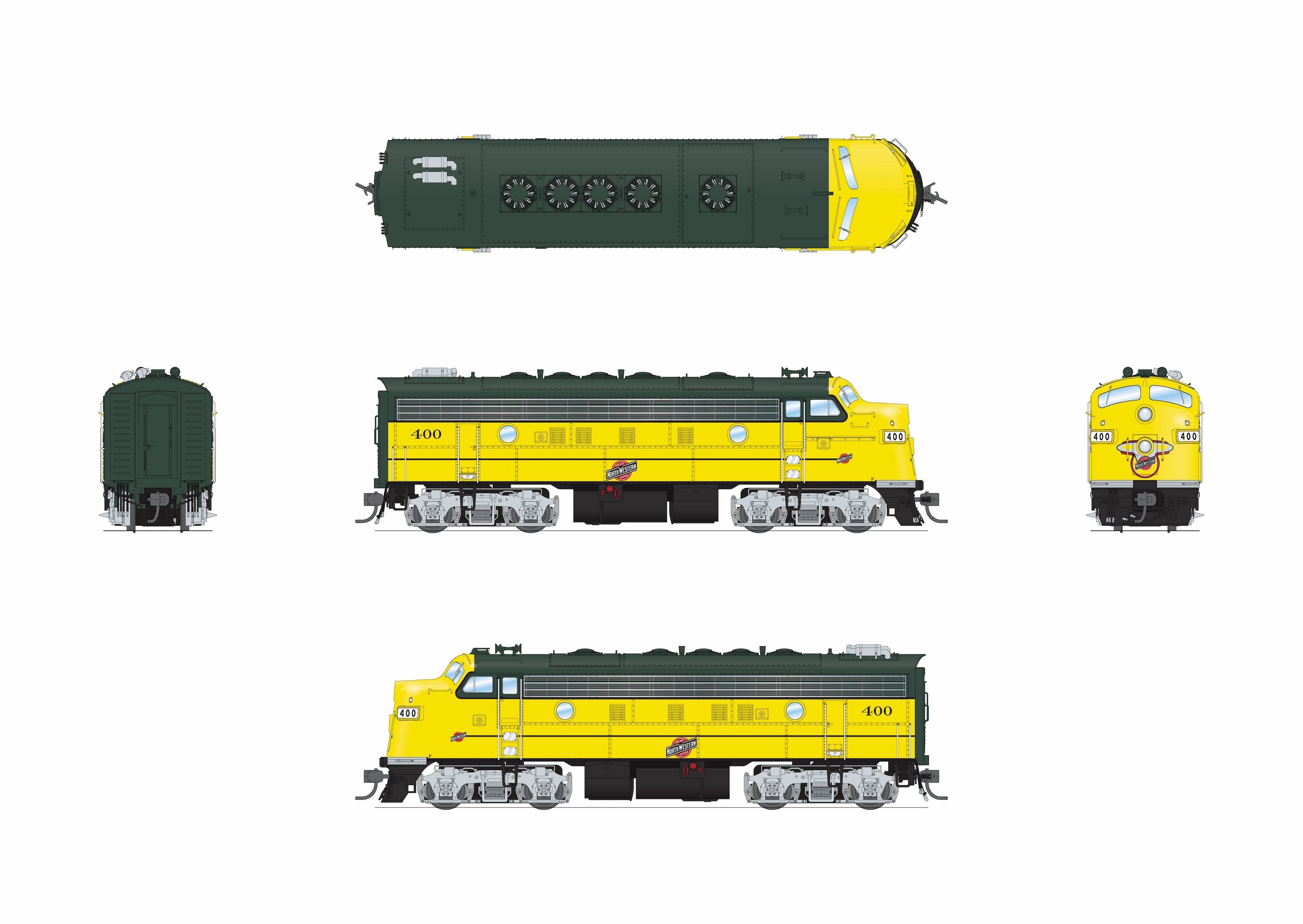 REFURBISHED R9697 EMD F7A, CNW 403, Executive Scheme, Paragon4 Sound/DC/DCC, HO