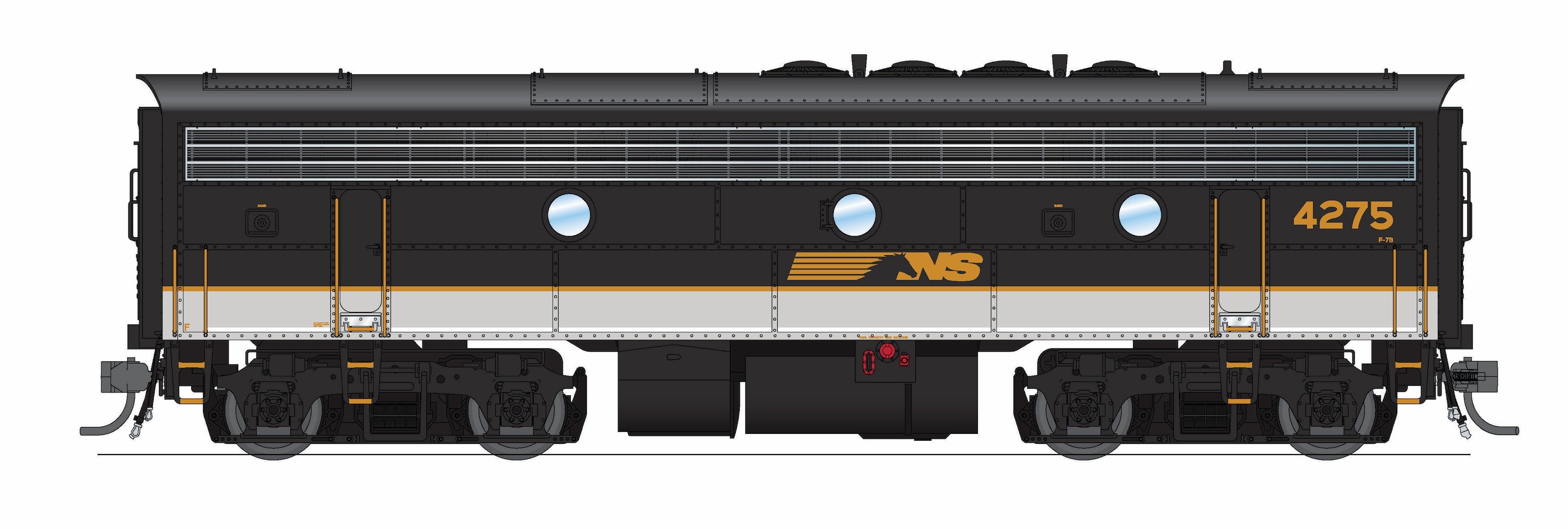 9705 EMD F7B, NS 4276, Tuxedo Scheme, No-Sound / DCC-Ready, HO