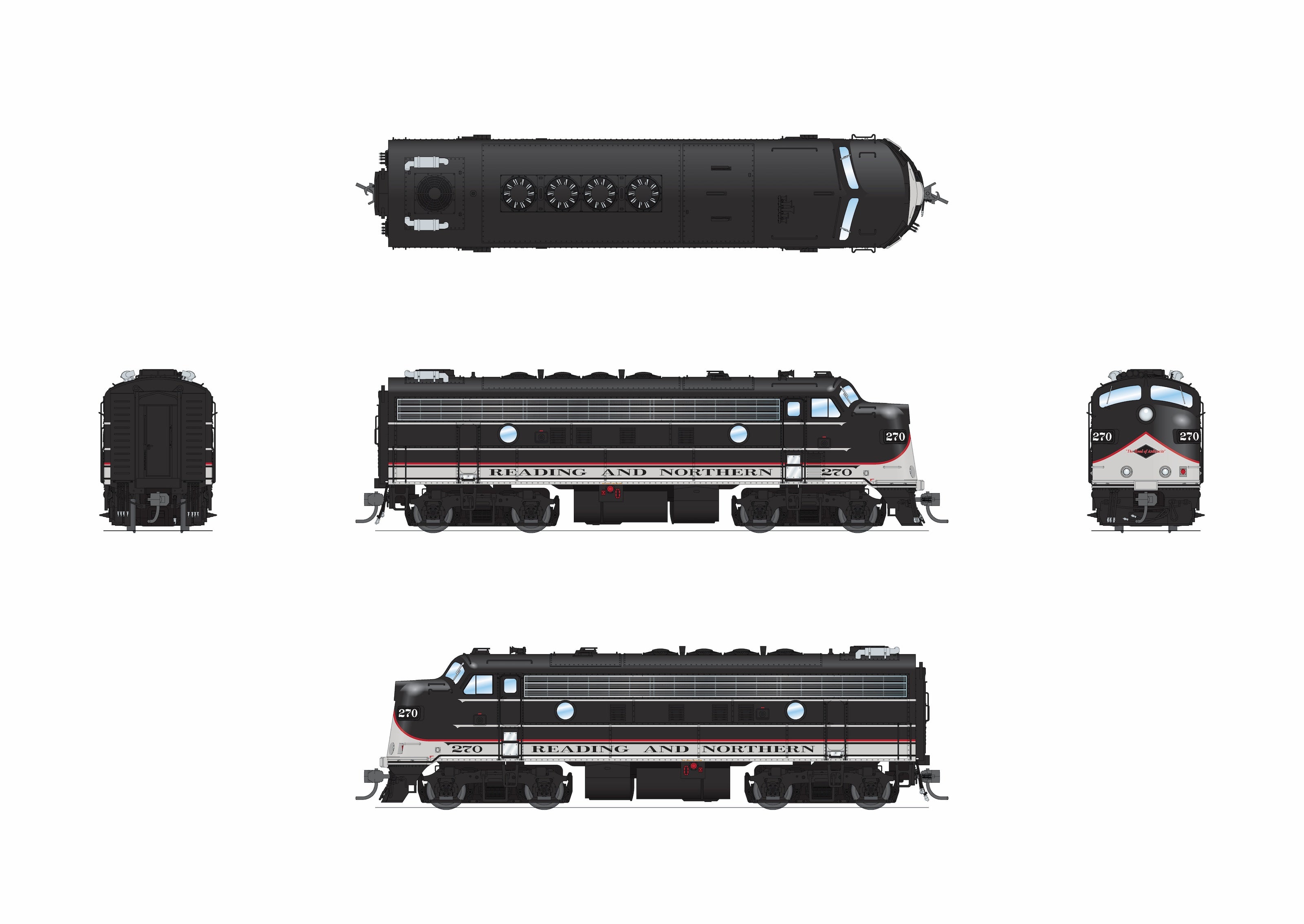 REFURBISHED R9706 EMD F9A, RBMN 270, Modern Excursion Appearance, Paragon4 Sound/DC/DCC, HO