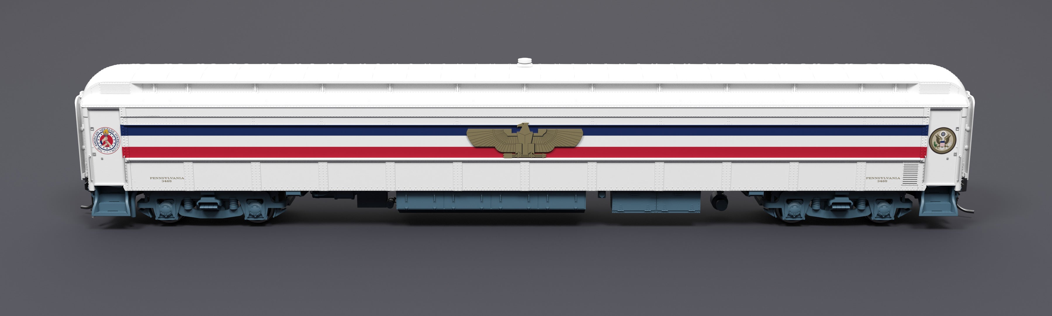 9733 1947 Freedom Train 80' Passenger Coach, 1947-1949, w/ Eagle, HO Scale