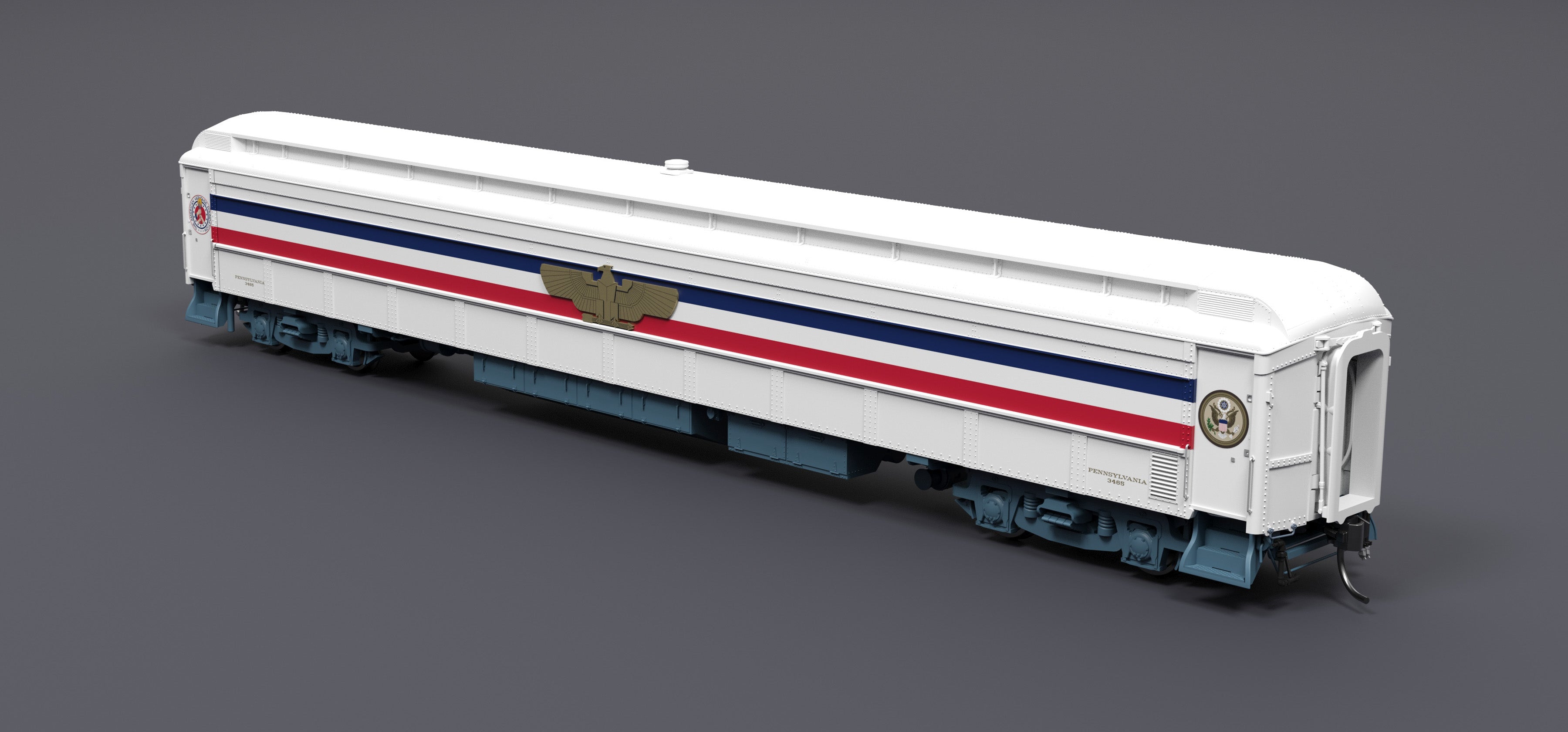 9733 1947 Freedom Train 80' Passenger Coach, 1947-1949, w/ Eagle, HO Scale