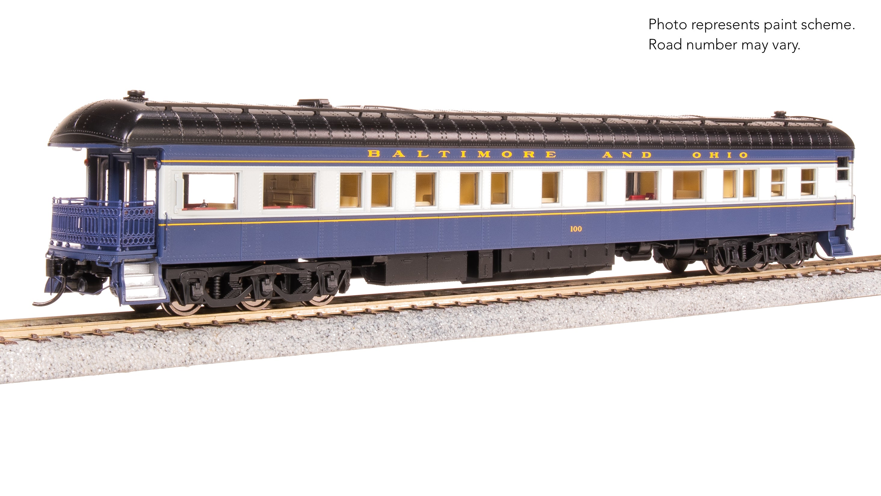 9721 Baltimore & Ohio Business Car #100, Blue & Gray, HO Scale