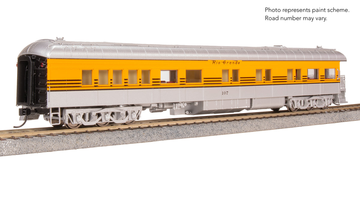 9728 DRGW Business Car #107, Aluminum & Aspen Gold, HO Scale