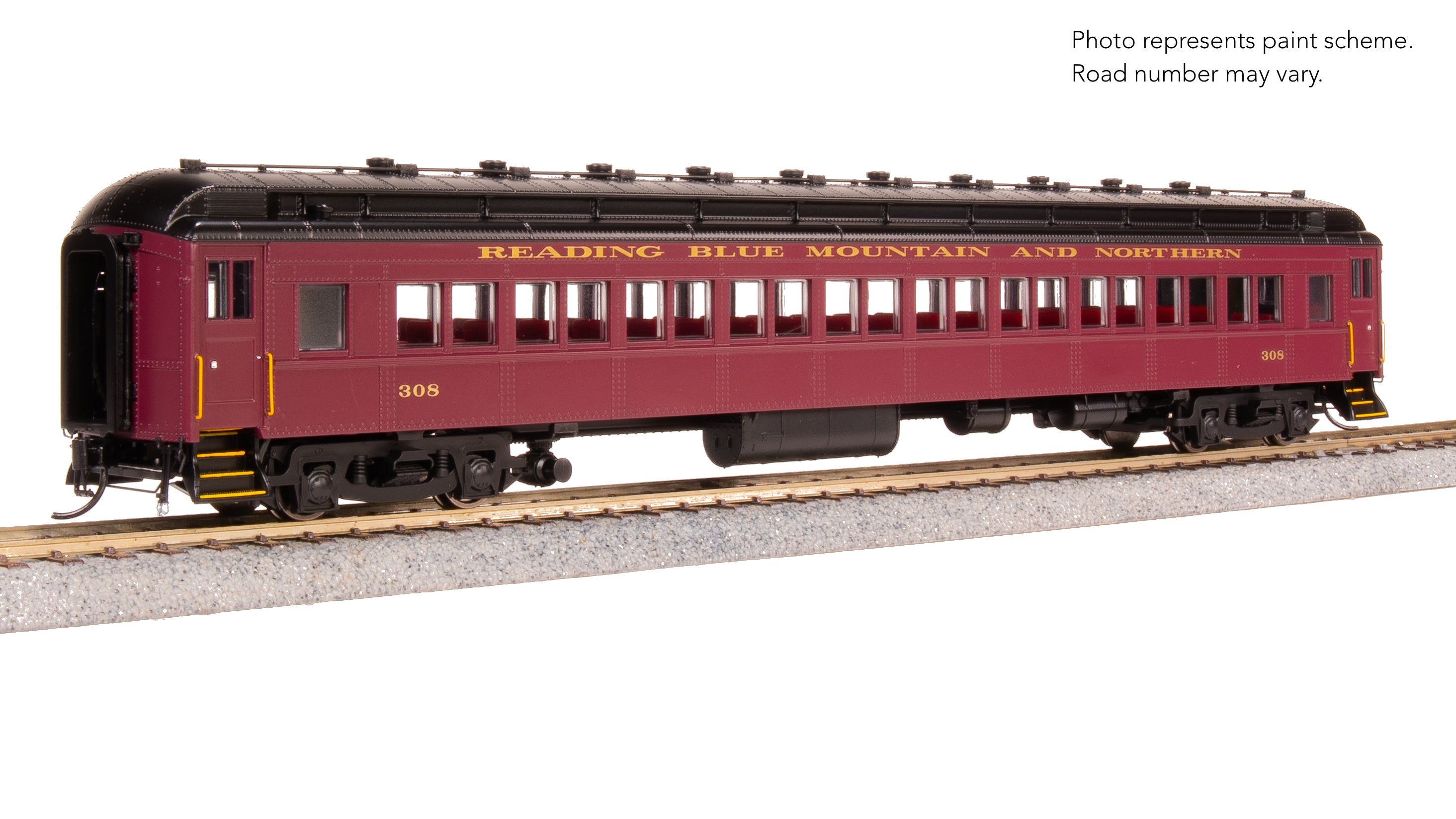 9738 RBMN 80' Passenger Coach, Maroon Scheme, HO Scale