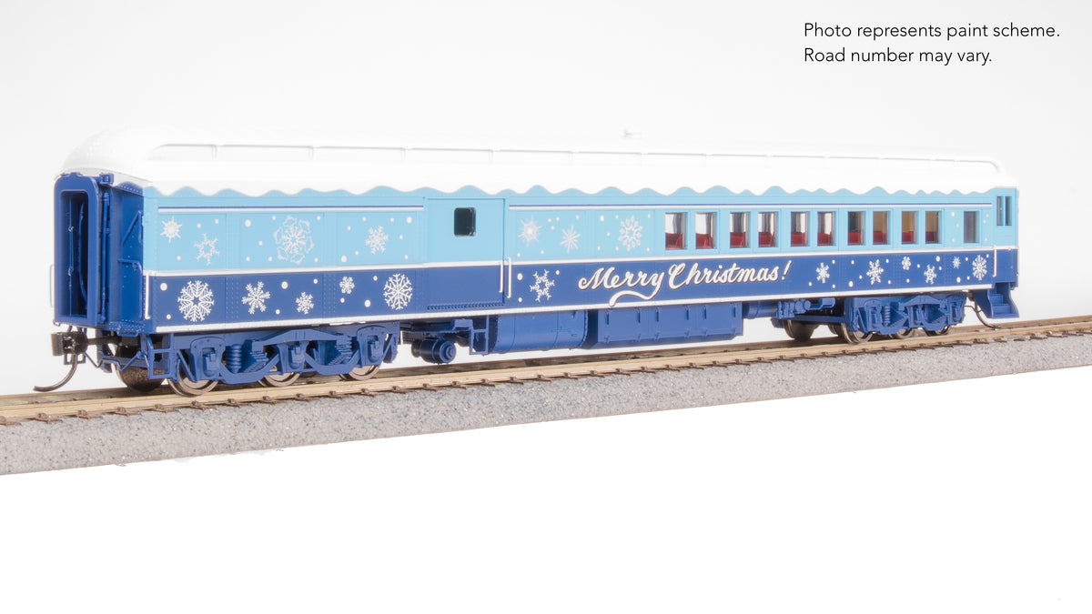 9745 Blue & White Holiday-themed Baggage-Combine Car, HO Scale