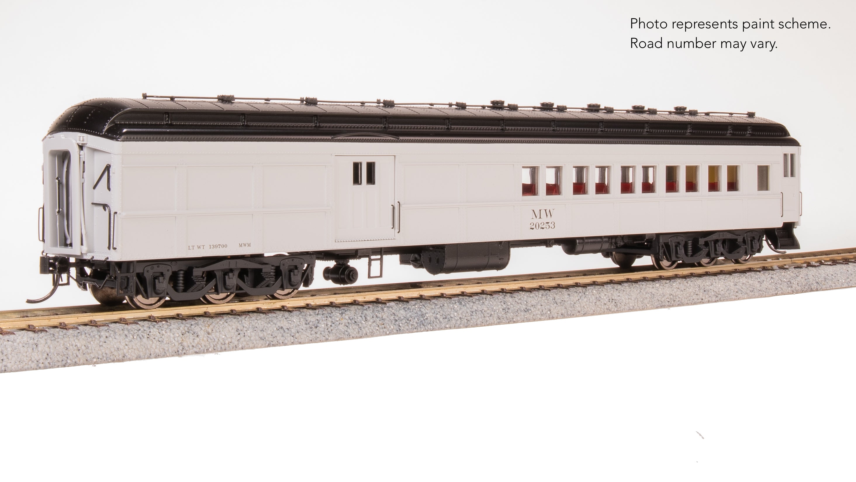 9748 Maintenance of Way Baggage-Combine Car #20253, Gray & Black, HO Scale