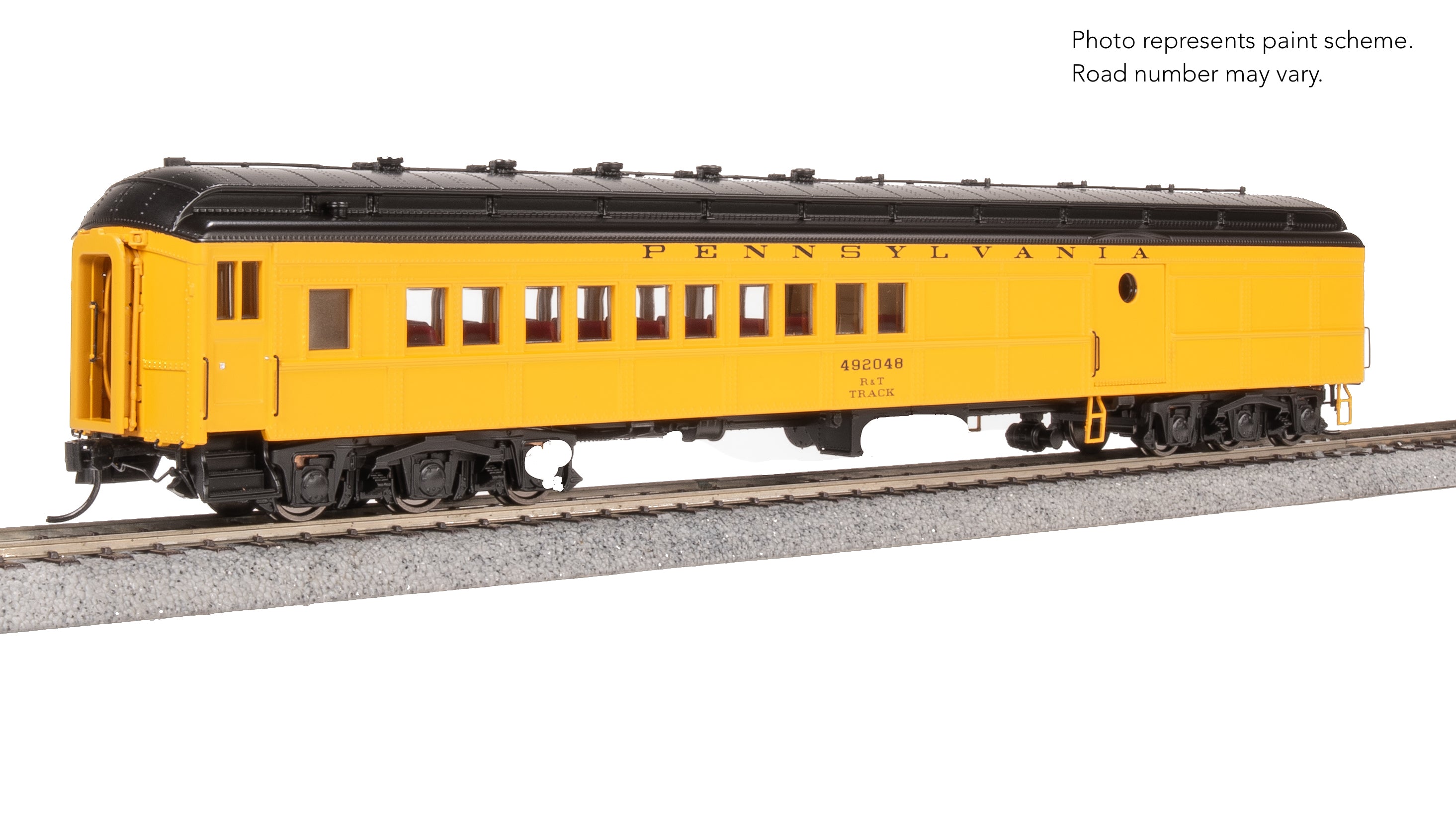9749 PRR Maintenance of Way Baggage-Combine Car #492048, Yellow & Black, HO Scale