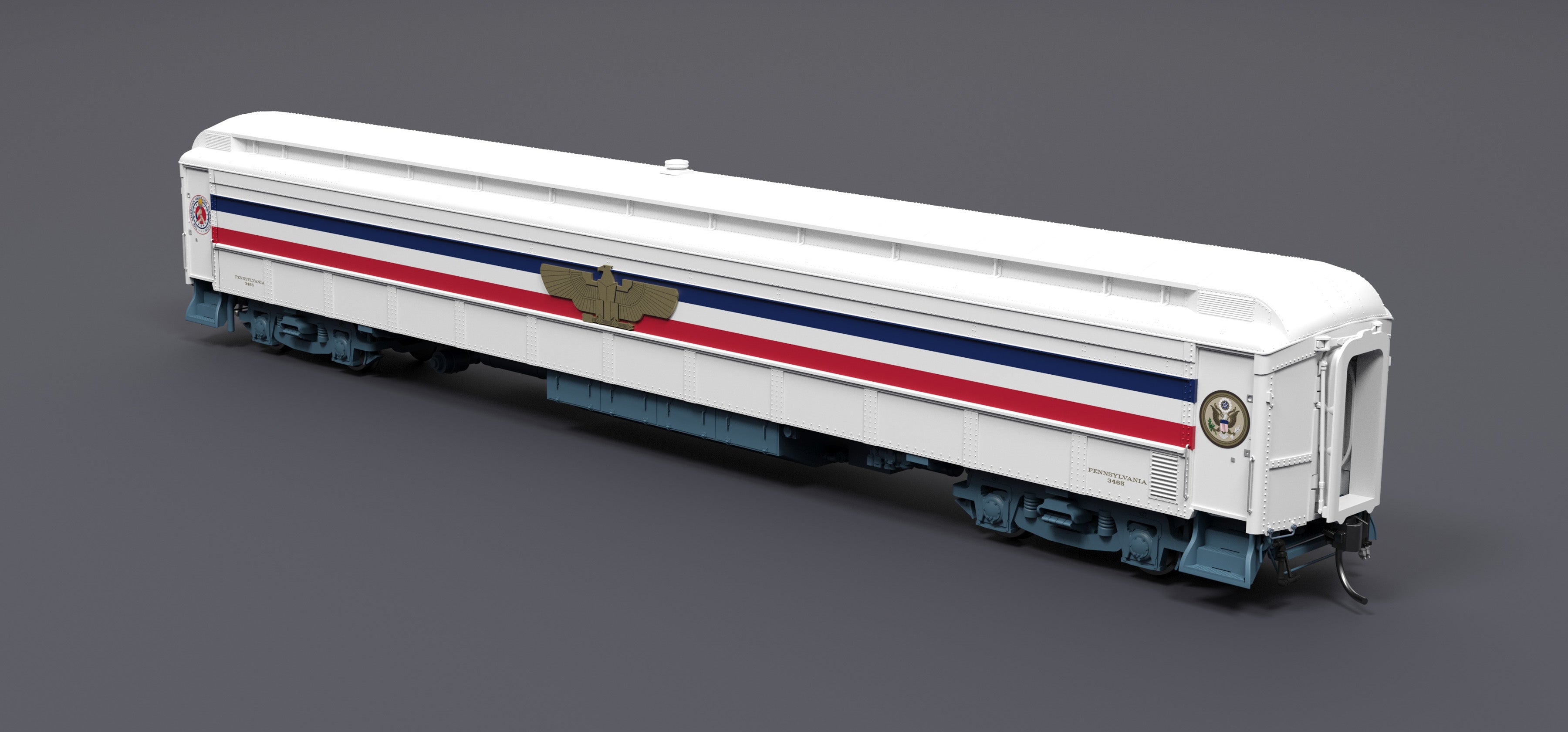 9733 1947 Freedom Train 80' Passenger Coach, 1947-1949, w/ Eagle, HO Scale