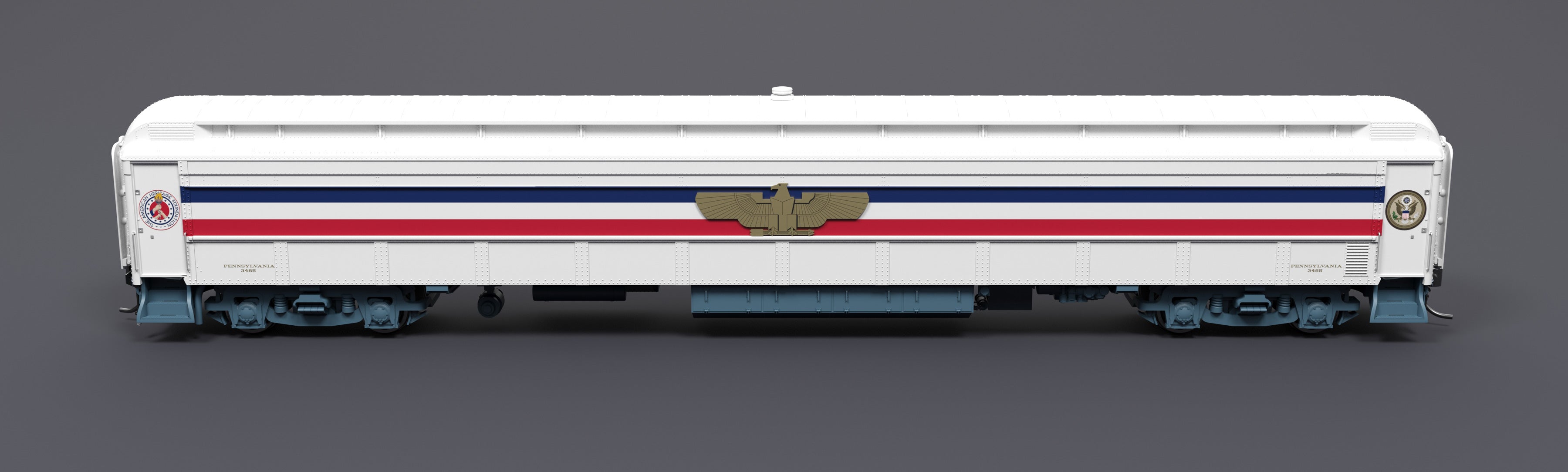 9733 1947 Freedom Train 80' Passenger Coach, 1947-1949, w/ Eagle, HO Scale