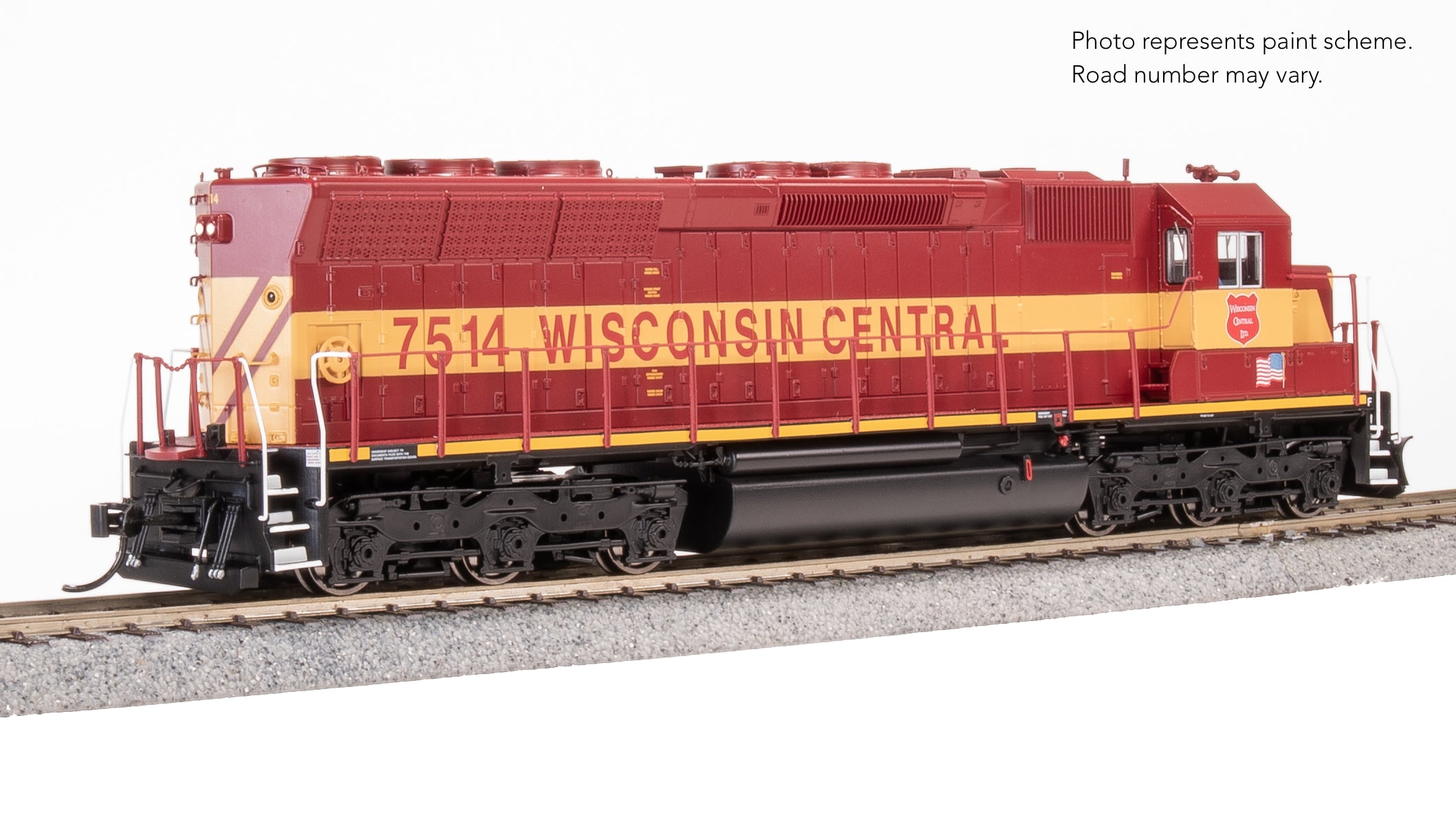 9826 EMD SD45, WC 7514, Maroon & Yellow, No-Sound / DCC-Ready, HO