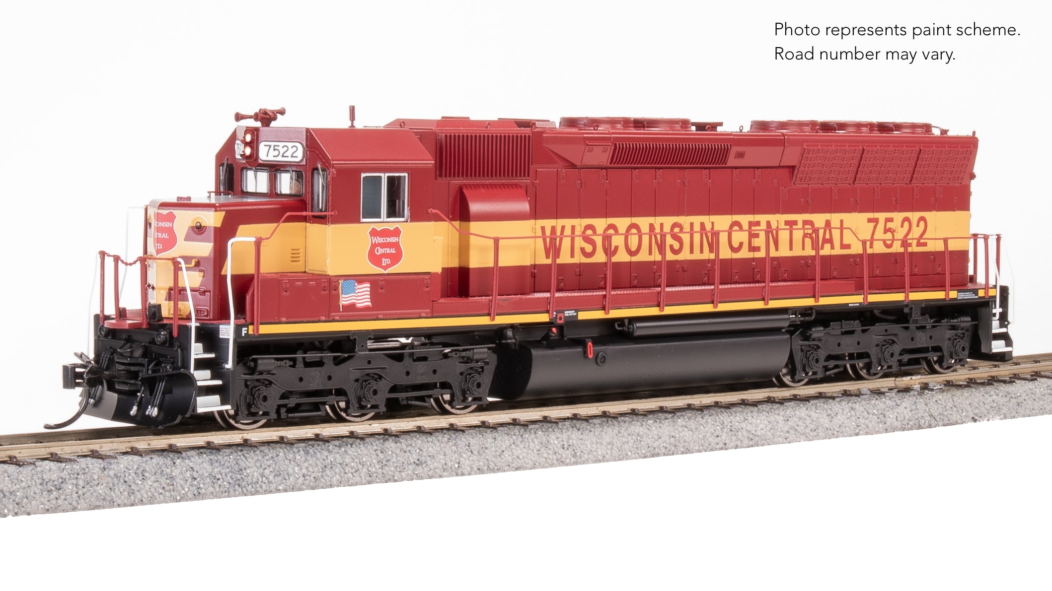 9827 EMD SD45, WC 7522, Maroon & Yellow, No-Sound / DCC-Ready, HO