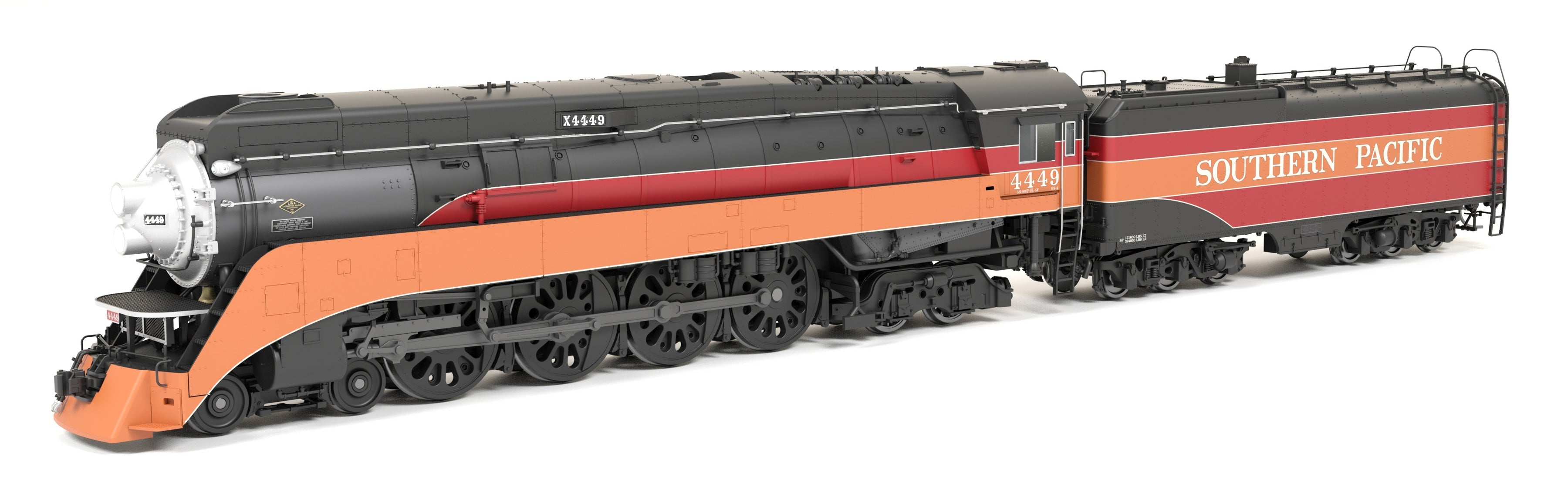 REFURBISHED R9838 Southern Pacific GS-4, #4449, w/ Full Skirts, Full Daylight Paint, No Trim on Pilot, Paragon4 Sound/DC/DCC, Smoke, HO