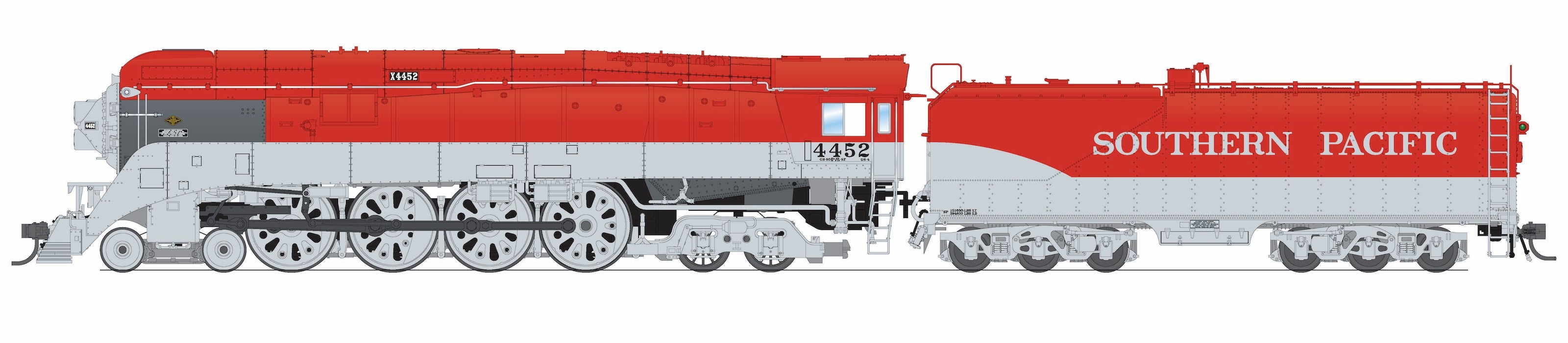 9846 Southern Pacific GS-4, #4452, SP Golden State Fantasy Paint, Para