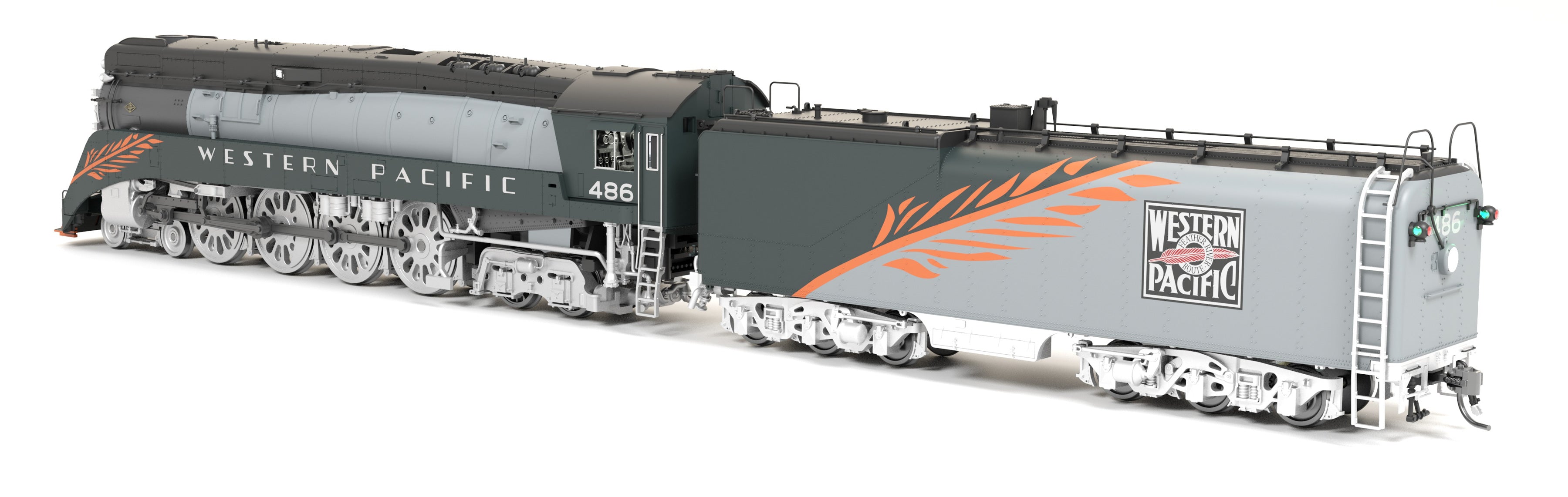 最終特別価格❗️HO、00ゲージ✨️ RAILWAYS ✨️グレートウエスタン 9848 Western Pacific GS-4, #486, Green/Gray/Orange Heritage Fantasy Pa