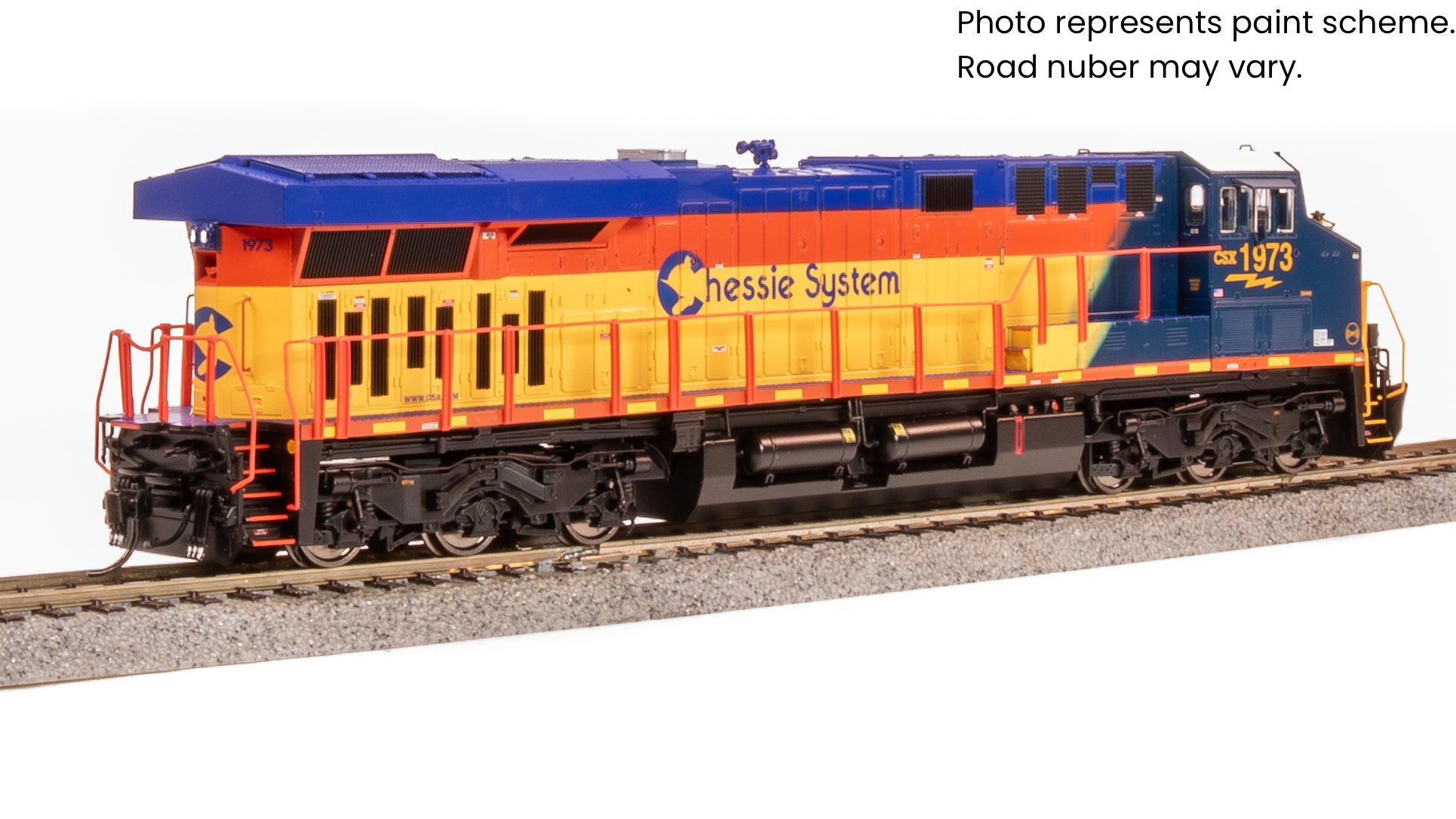 9865 GE ES44AC, CSX 1973, Chessie System Heritage Paint, No-Sound / DCC-Ready, HO