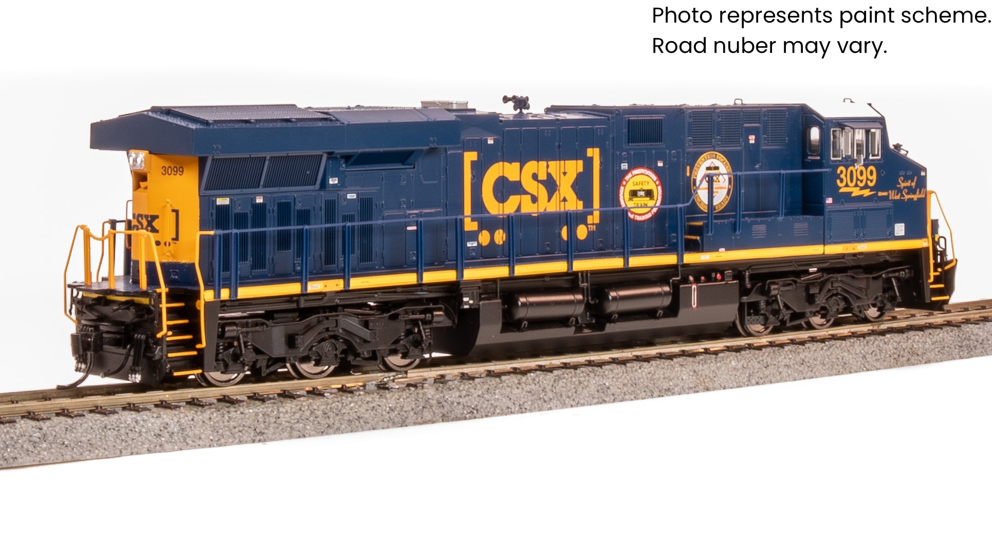 9867 GE ES44AC, CSX 3099, Boxcar Scheme, "Spirit of West Springfield", No-Sound / DCC-Ready, HO