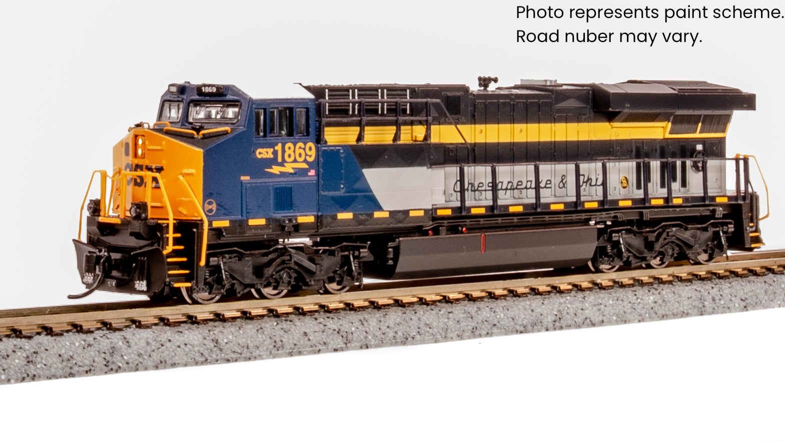 9886 GE ES44AC, CSX 1869, C&O Heritage Paint, Paragon4 Sound/DC/DCC, N