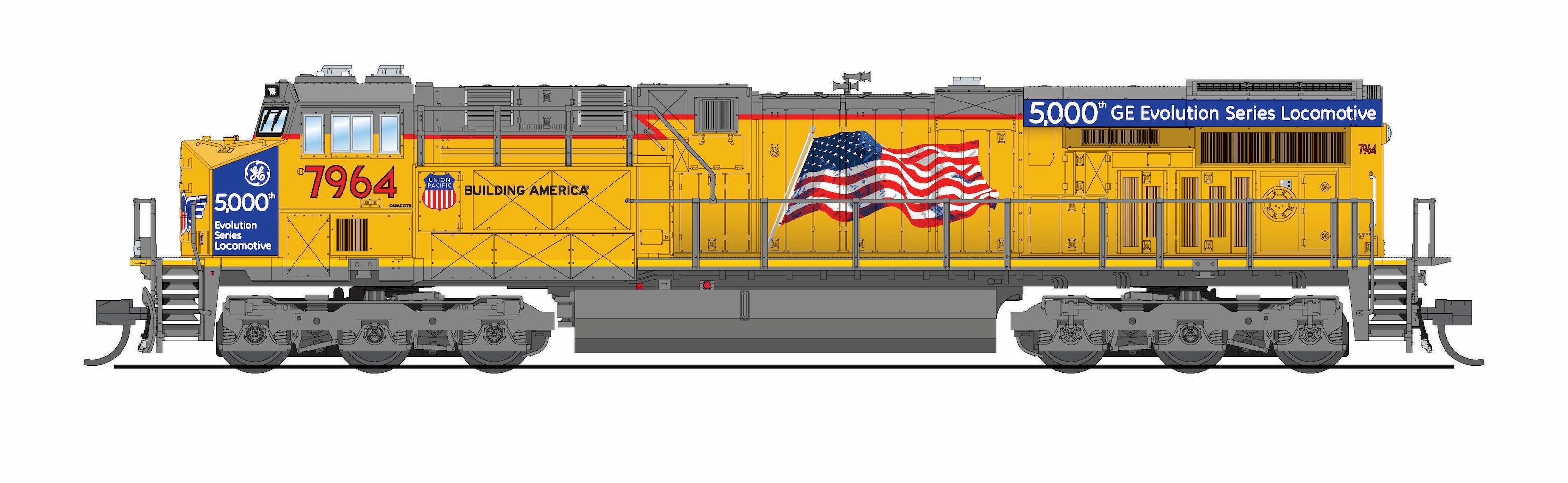 REFURBISHED R9896 GE ES44AC, UP 7964, "5,000th Gevo" Paint, Paragon4 Sound/DC/DCC, N