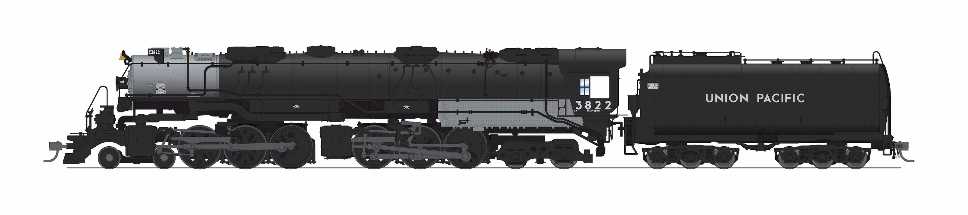 9912 UP Early Challenger (CSA-2), #3822, Post-1947, Integral Cast Cylinder Front Engine, No-Sound / DCC-Ready, HO