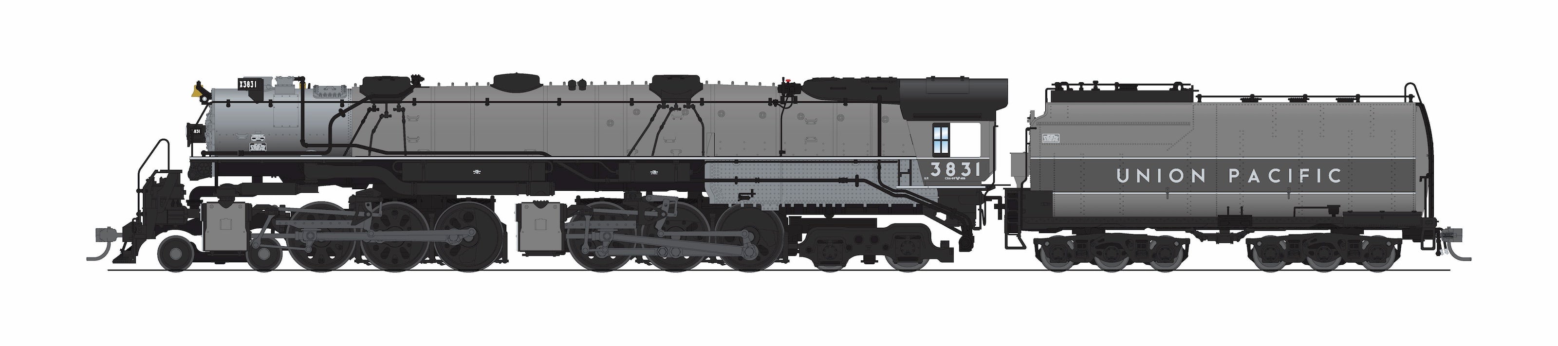 9915 UP Early Challenger (CSA-2), #3831, Two-tone Gray Fantasy Paint, Paragon4 Sound/DC/DCC, Smoke, HO