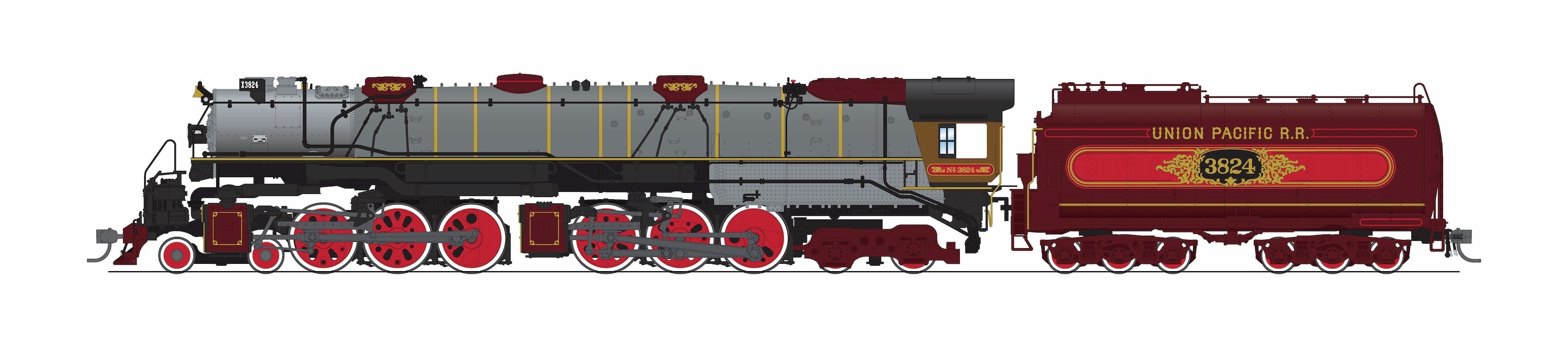 9920 UP Early Challenger (CSA-2), #3824, Ornate 1800's Fantasy Paint, No-Sound / DCC-Ready, HO