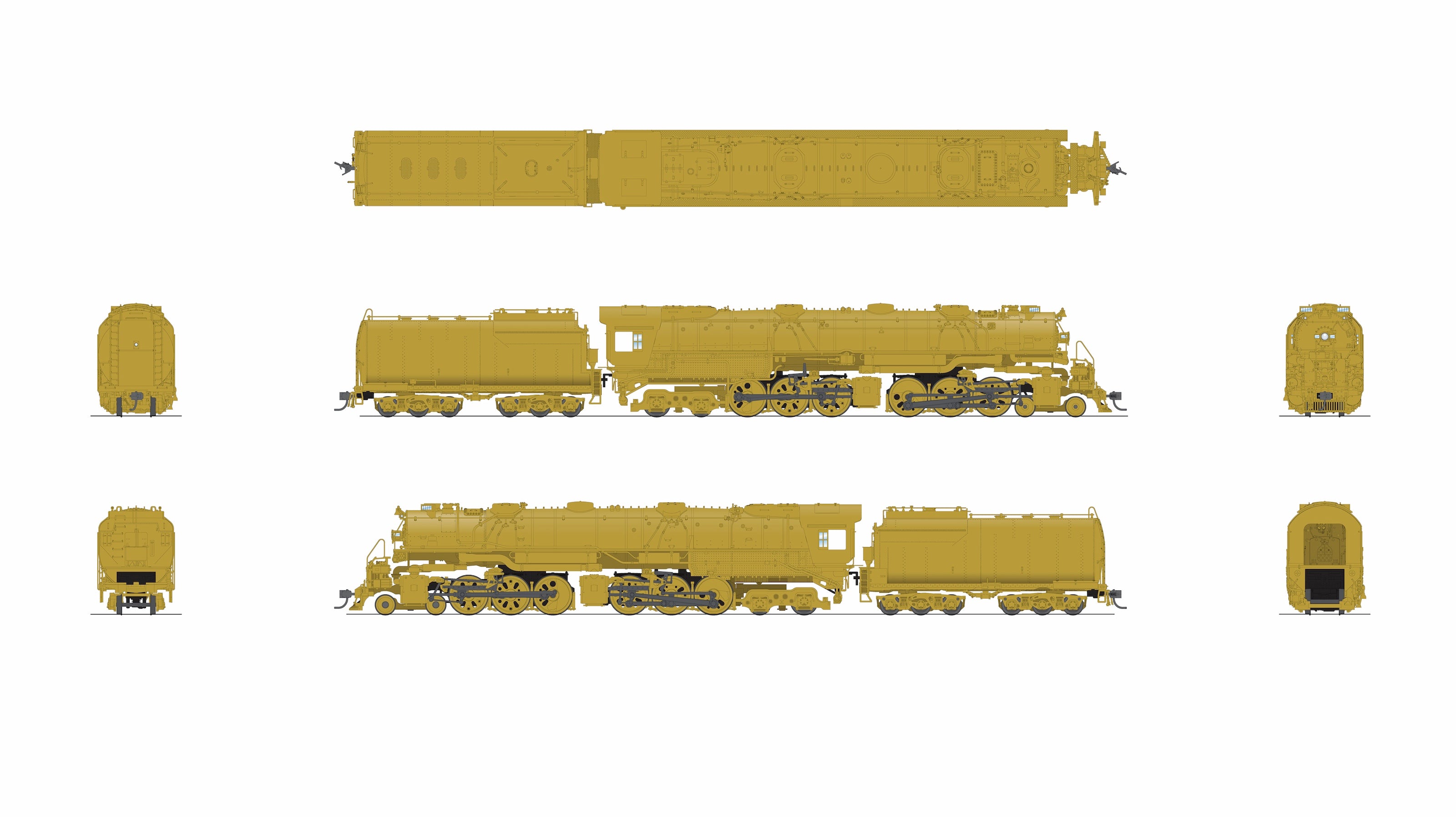 9921 UP Early Challenger (CSA-2), Unlettered, Painted Brass, Paragon4 Sound/DC/DCC, Smoke, HO