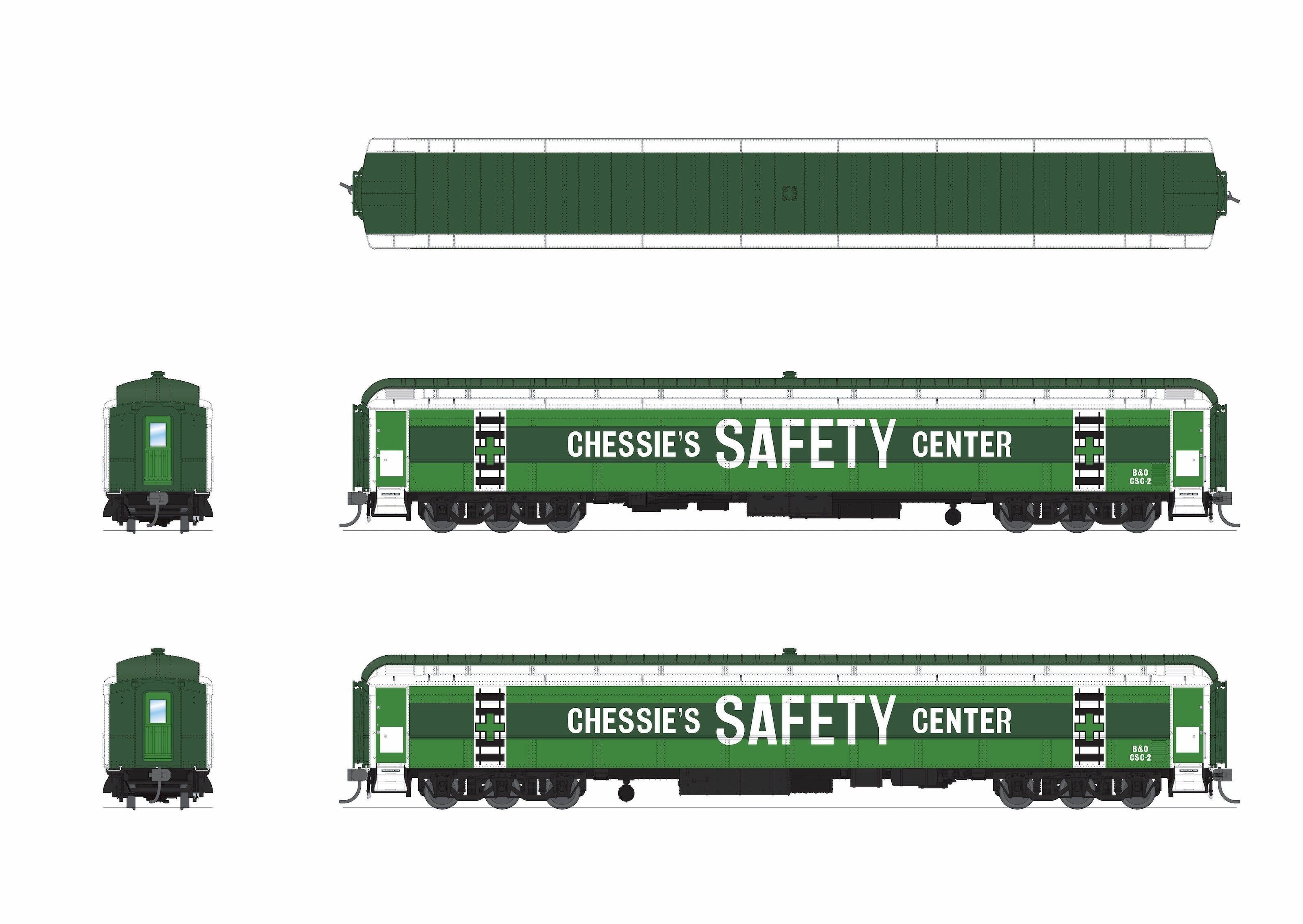 9931 Railroad Instruction Car, Chessie's Center CSC-1, HO Scale